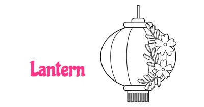 灯笼简笔画涂色页 涂色页合集