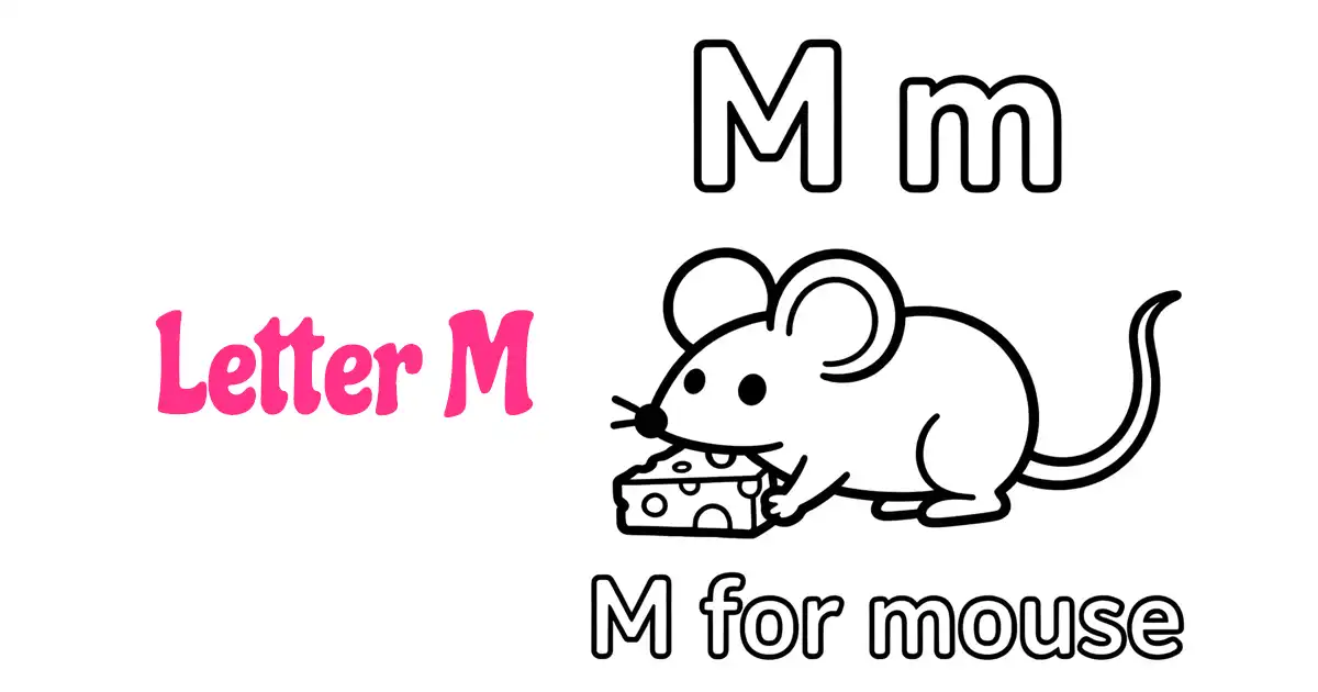 字母M涂色页