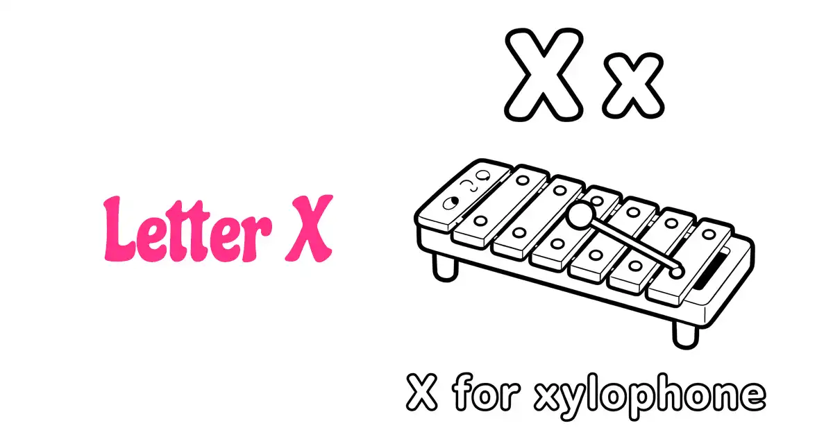 字母X涂色页