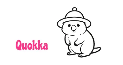 短尾矮袋鼠简笔画涂色页