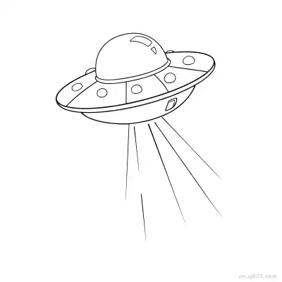 发光UFO太空船涂色页 – 免费可打印简笔画涂色画