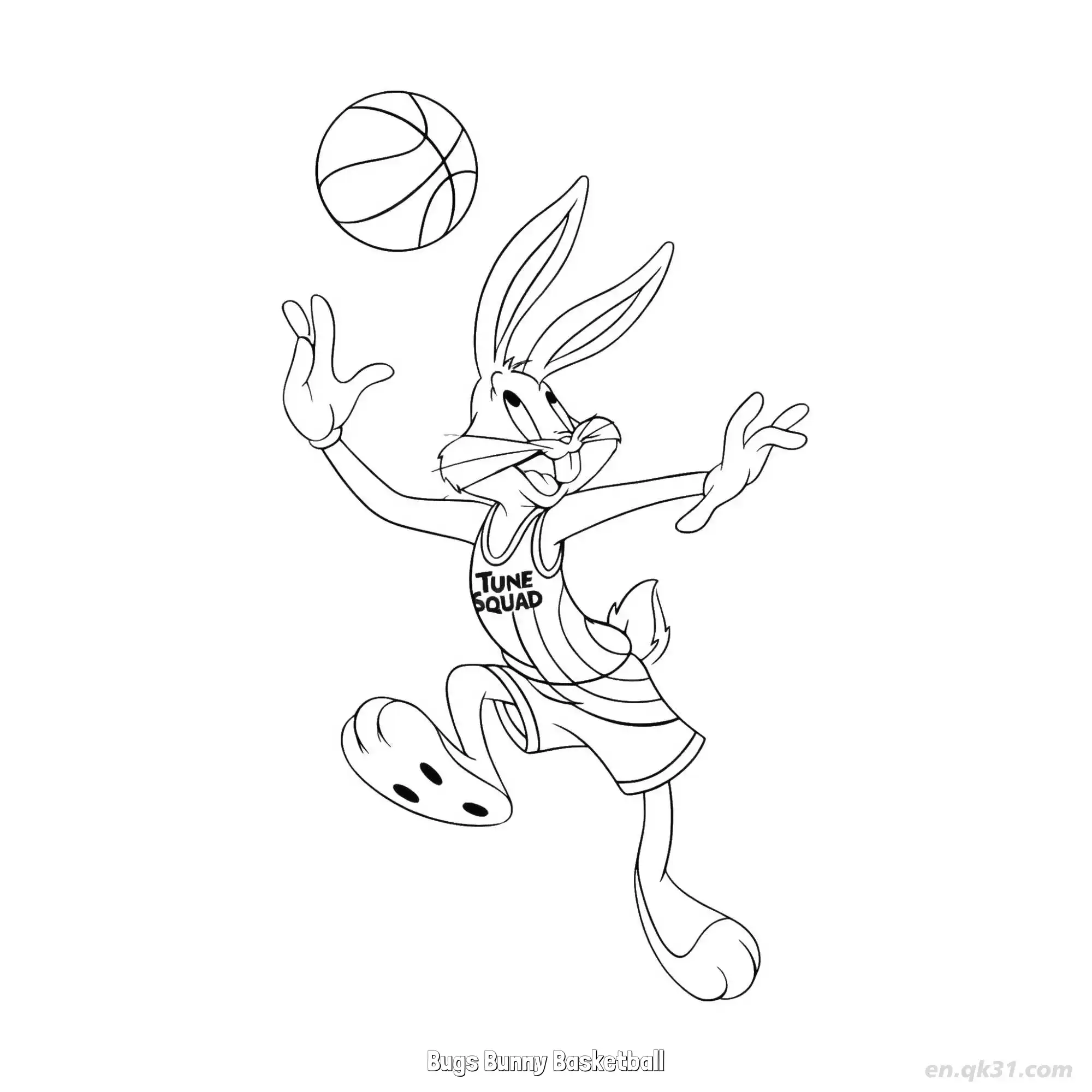 兔八哥打篮球 简笔画 素描 涂鸦 - 免费可打印 兔八哥简笔画 下载PDF简笔画涂色画 – 为儿童和成人提供的免费可打印简笔画涂色画