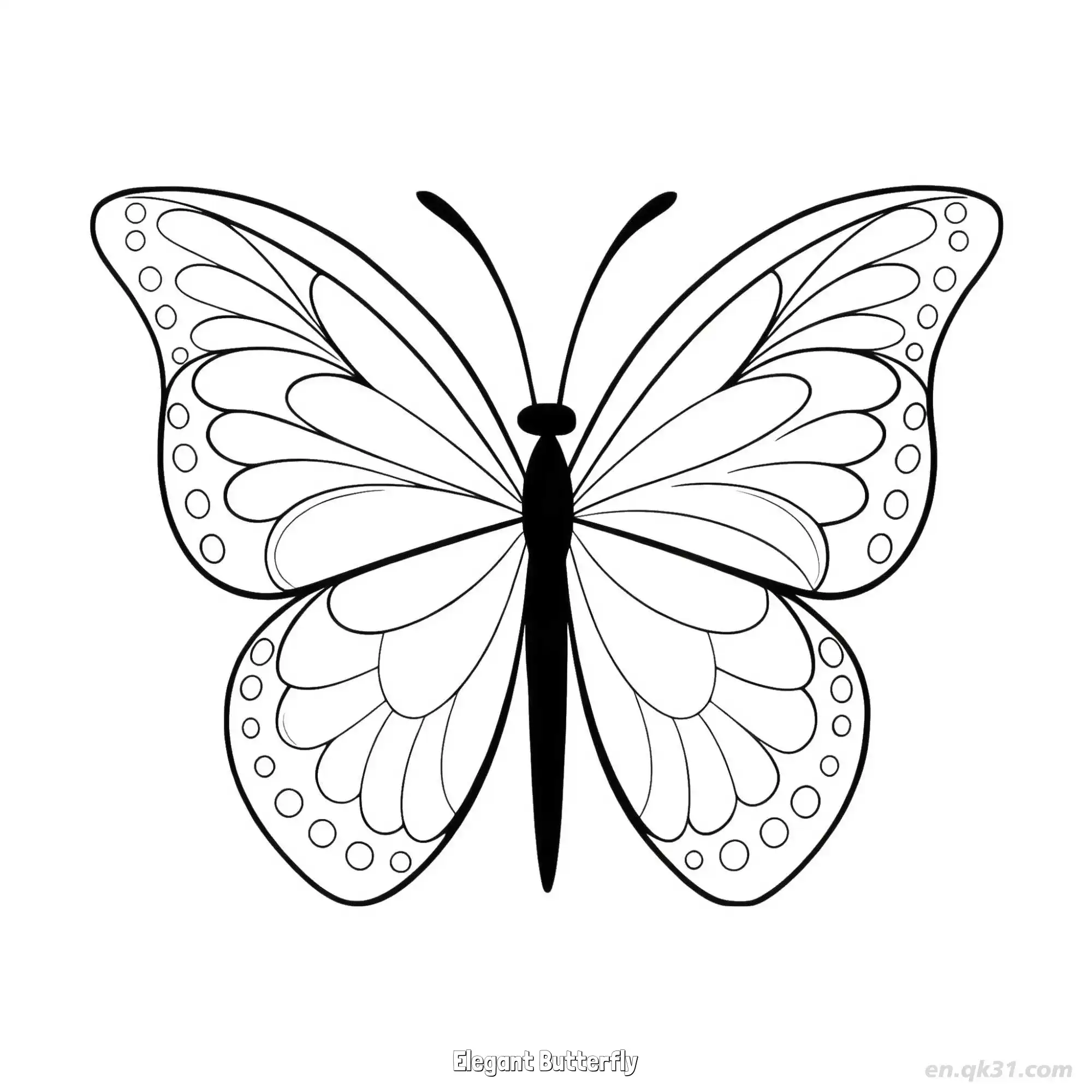 优雅蝴蝶 简笔画 素描 涂鸦 - 免费可打印 蝴蝶简笔画 下载PDF简笔画涂色画 – 为儿童和成人提供的免费可打印简笔画涂色画
