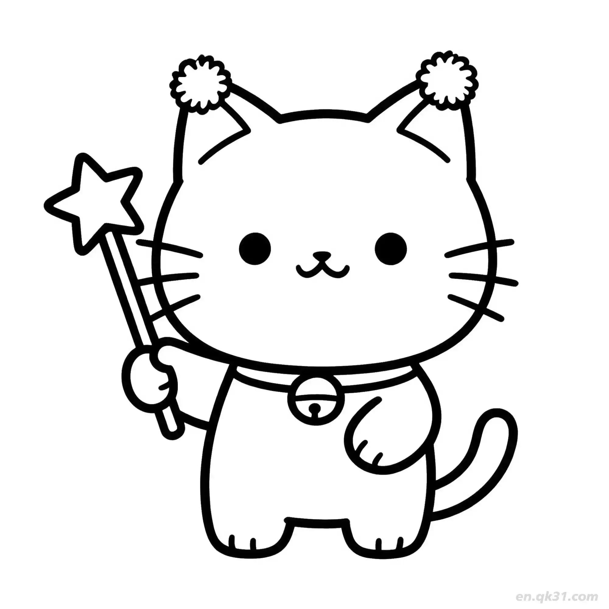 免费 圣诞猫 1简笔画 素描 涂鸦 - 免费可打印可爱猫 下载PDF 简笔画涂色页