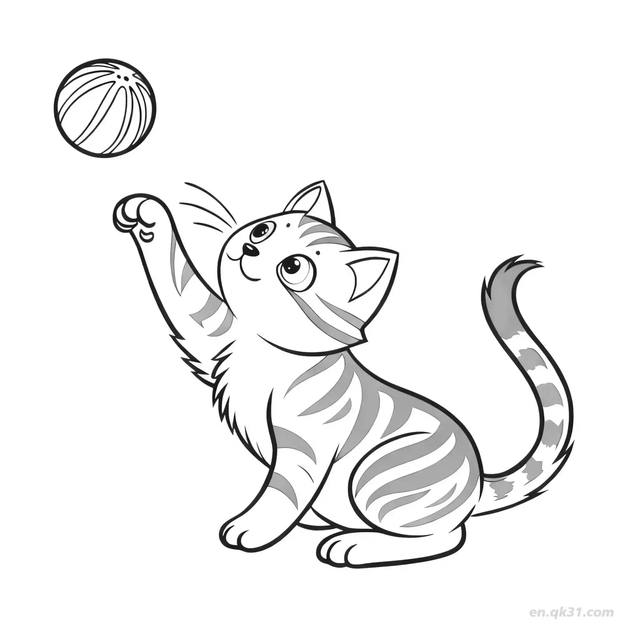 免费 猫 1简笔画 素描 涂鸦 - 免费可打印可爱猫 下载PDF 简笔画涂色页