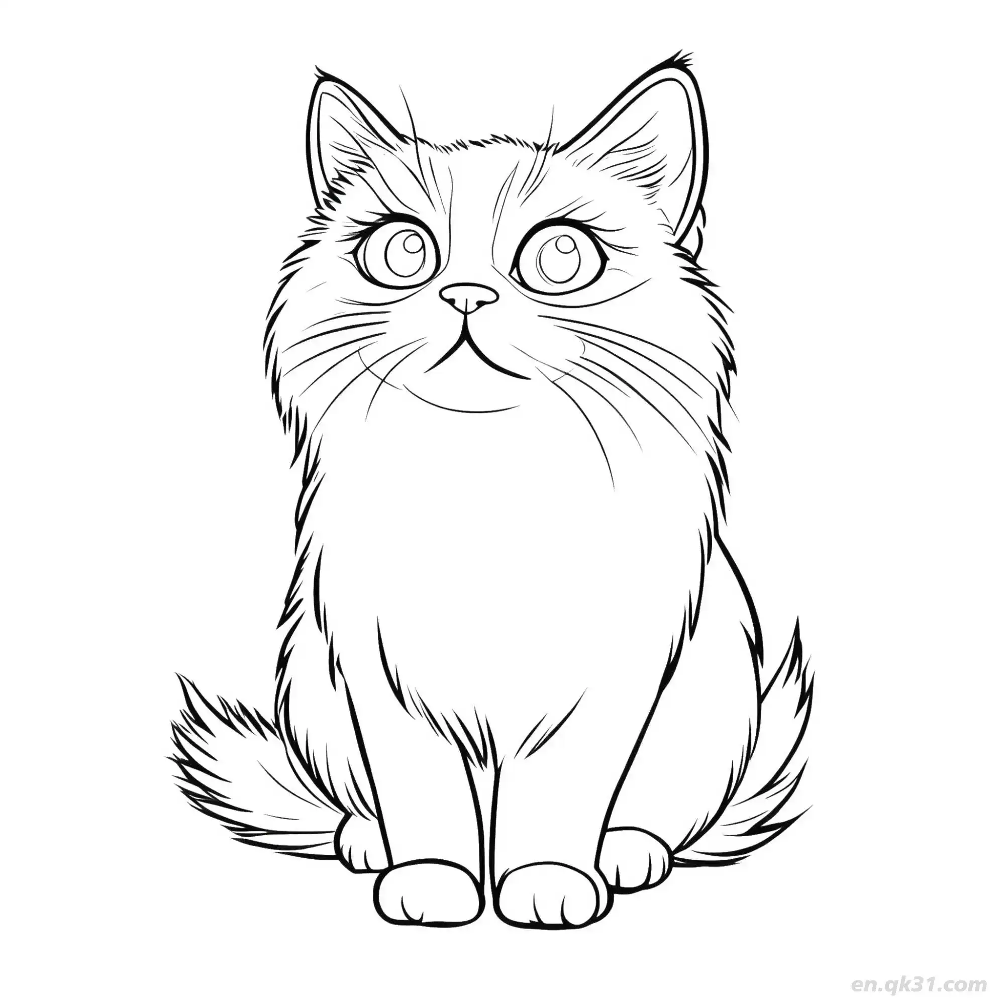 免费 猫 10简笔画 素描 涂鸦 - 免费可打印可爱猫 下载PDF 简笔画涂色页
