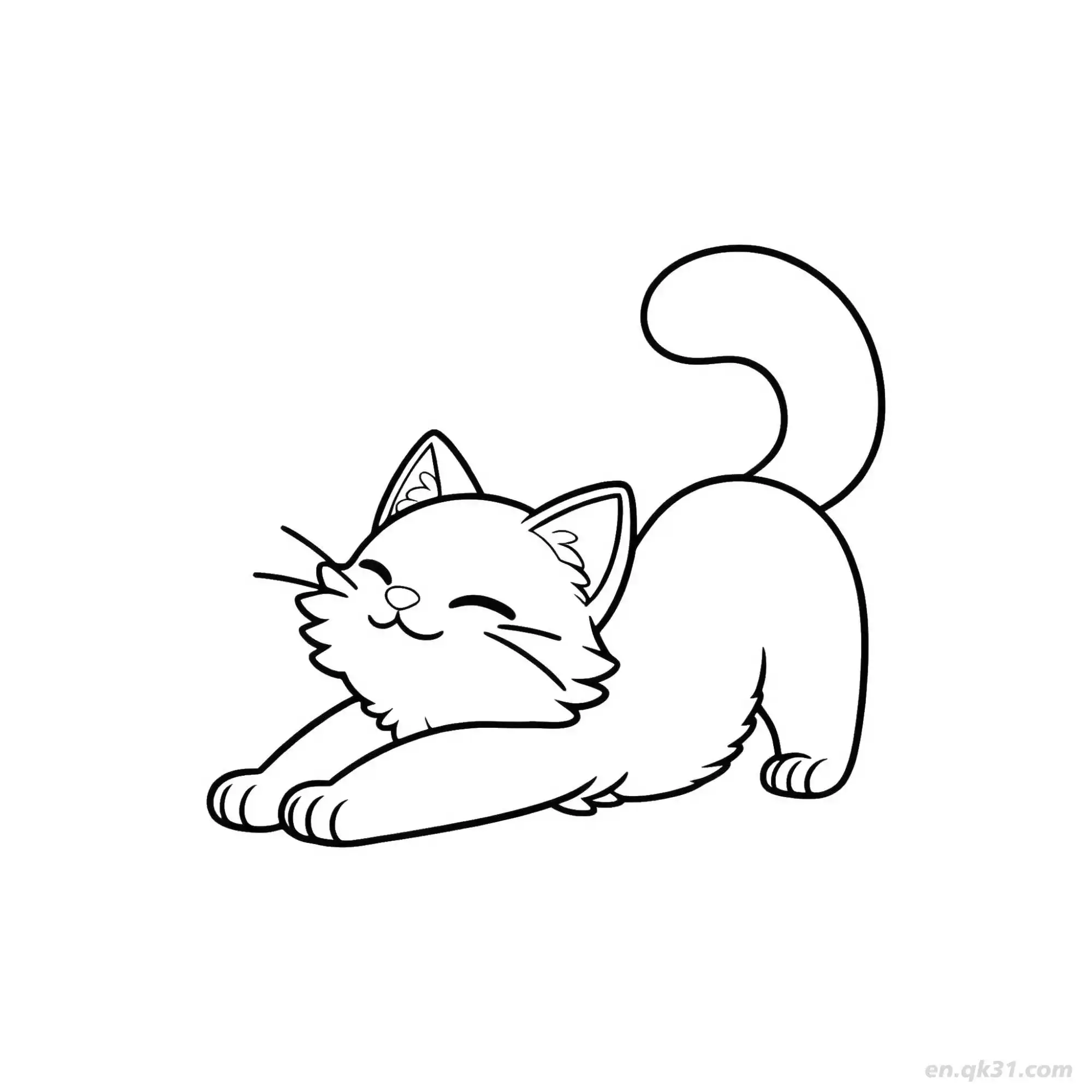 免费 猫 11简笔画 素描 涂鸦 - 免费可打印可爱猫 下载PDF 简笔画涂色页