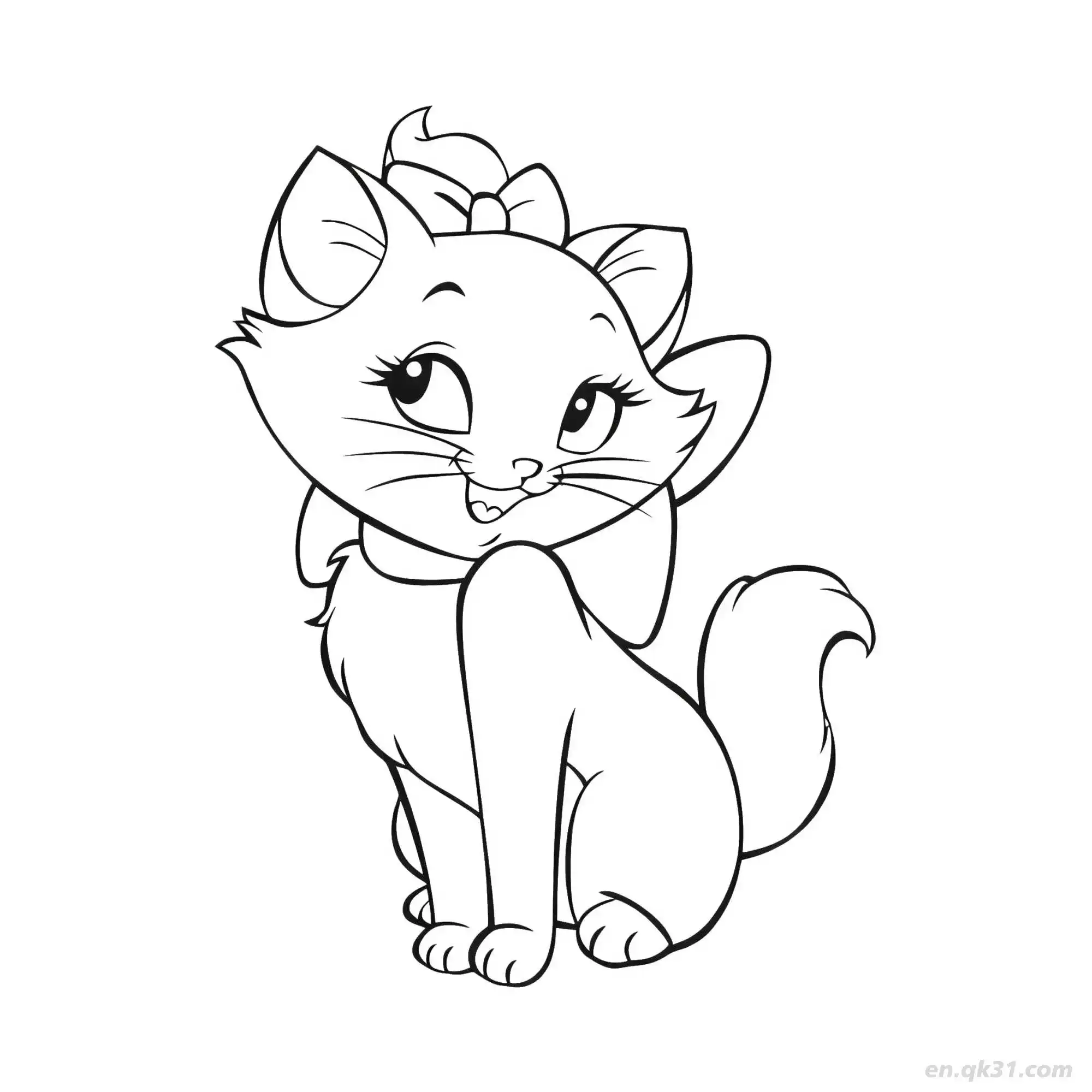 免费 猫 13简笔画 素描 涂鸦 - 免费可打印可爱猫 下载PDF 简笔画涂色页