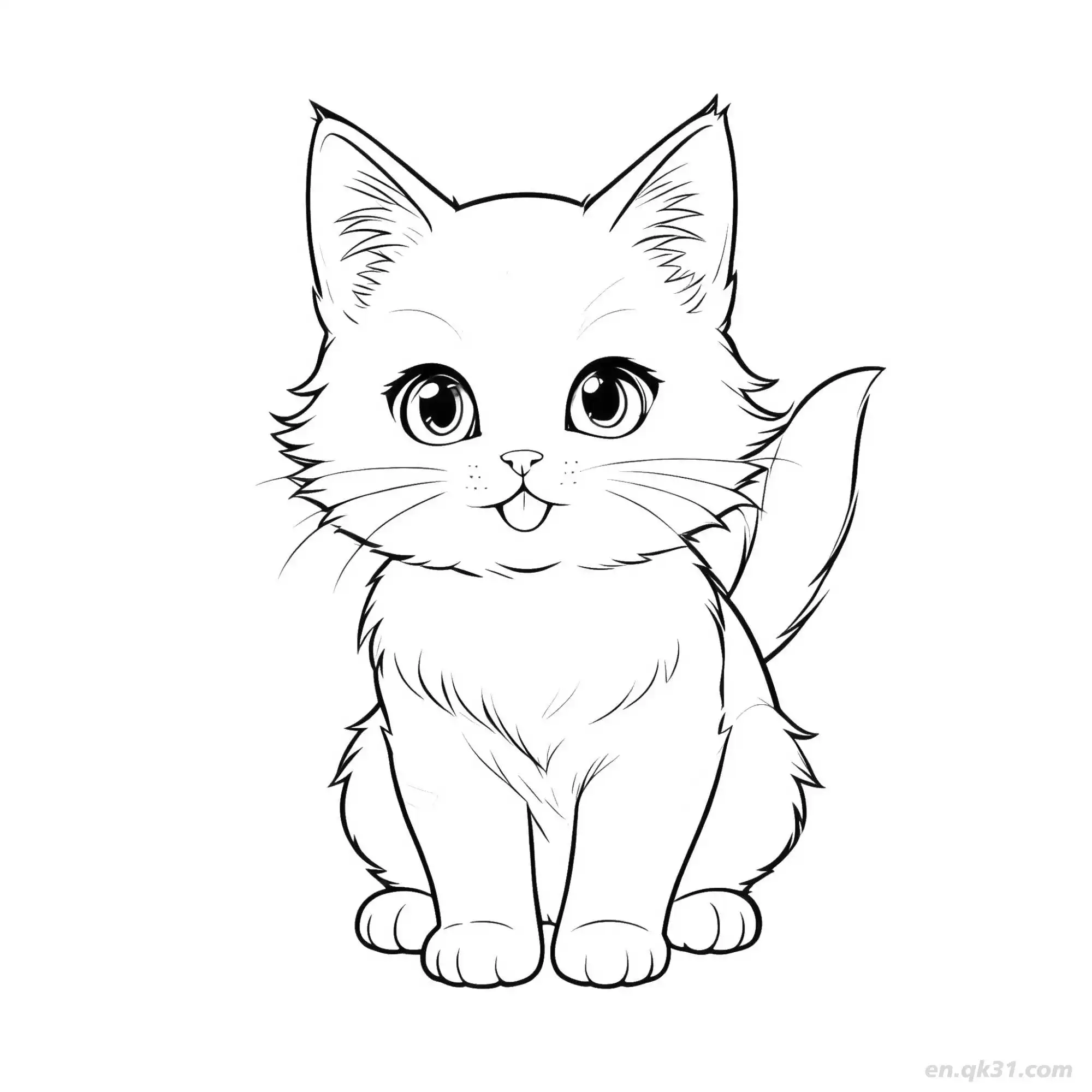 免费 猫 14简笔画 素描 涂鸦 - 免费可打印可爱猫 下载PDF 简笔画涂色页