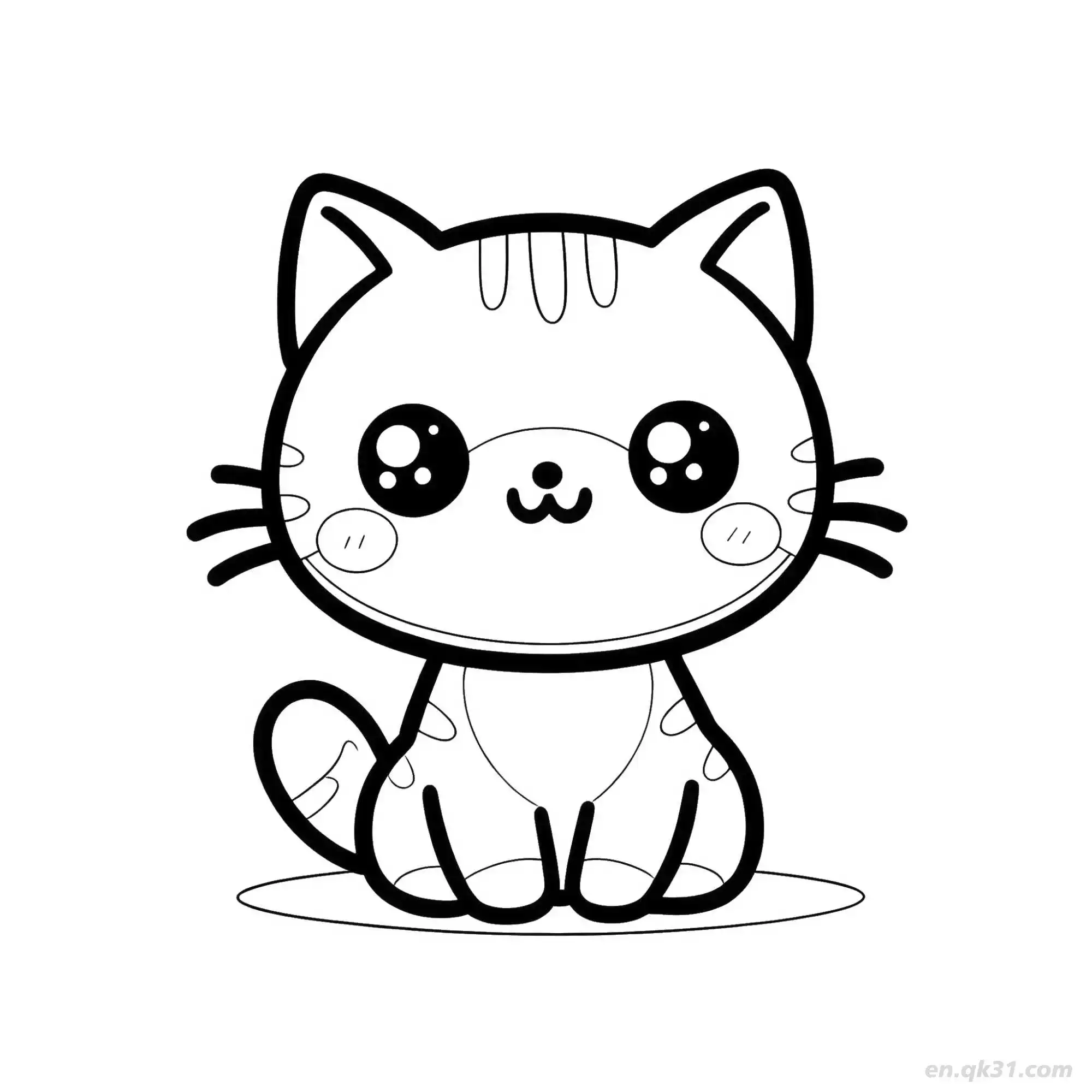 免费 猫 17简笔画 素描 涂鸦 - 免费可打印可爱猫 下载PDF 简笔画涂色页
