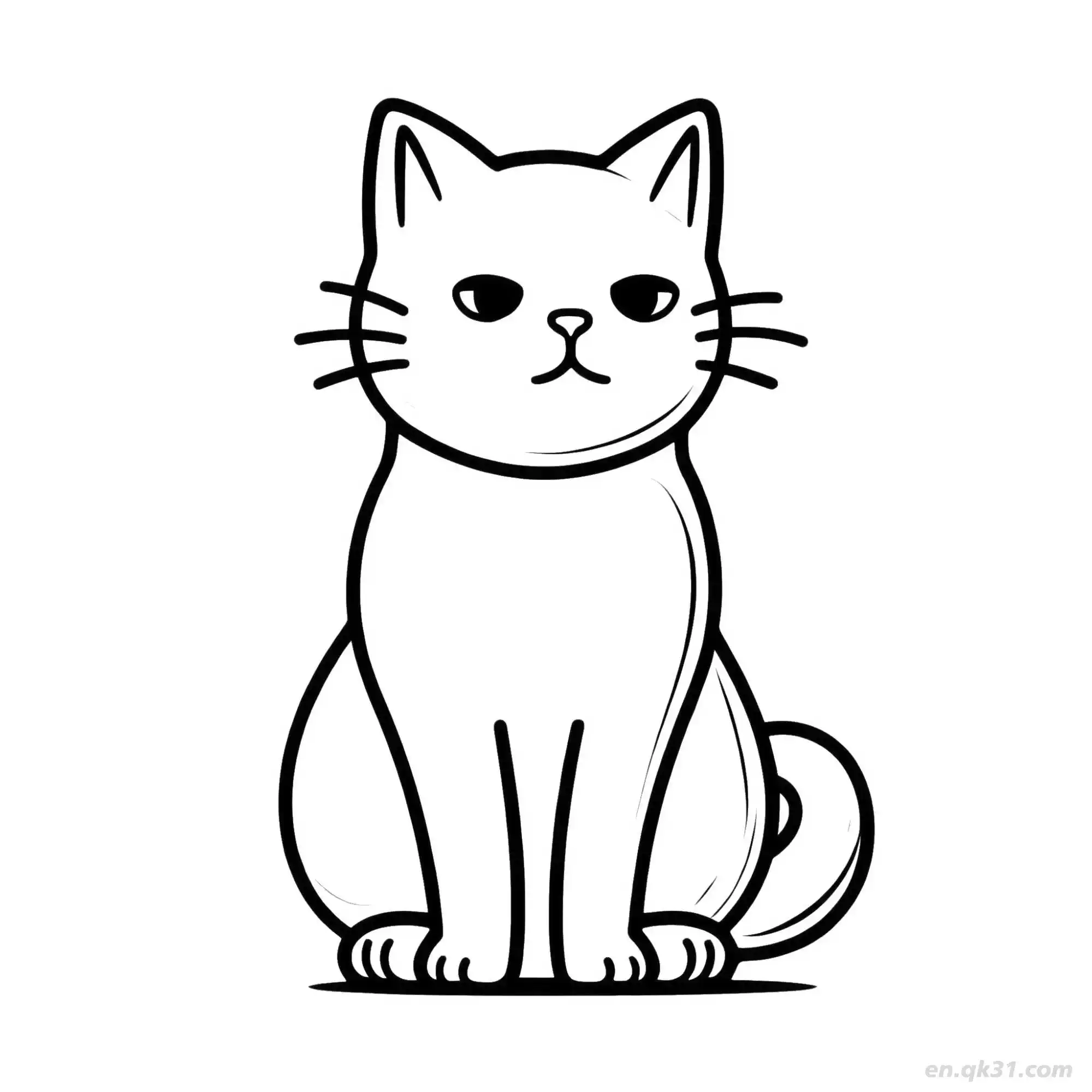 免费 猫 2简笔画 素描 涂鸦 - 免费可打印可爱猫 下载PDF 简笔画涂色页
