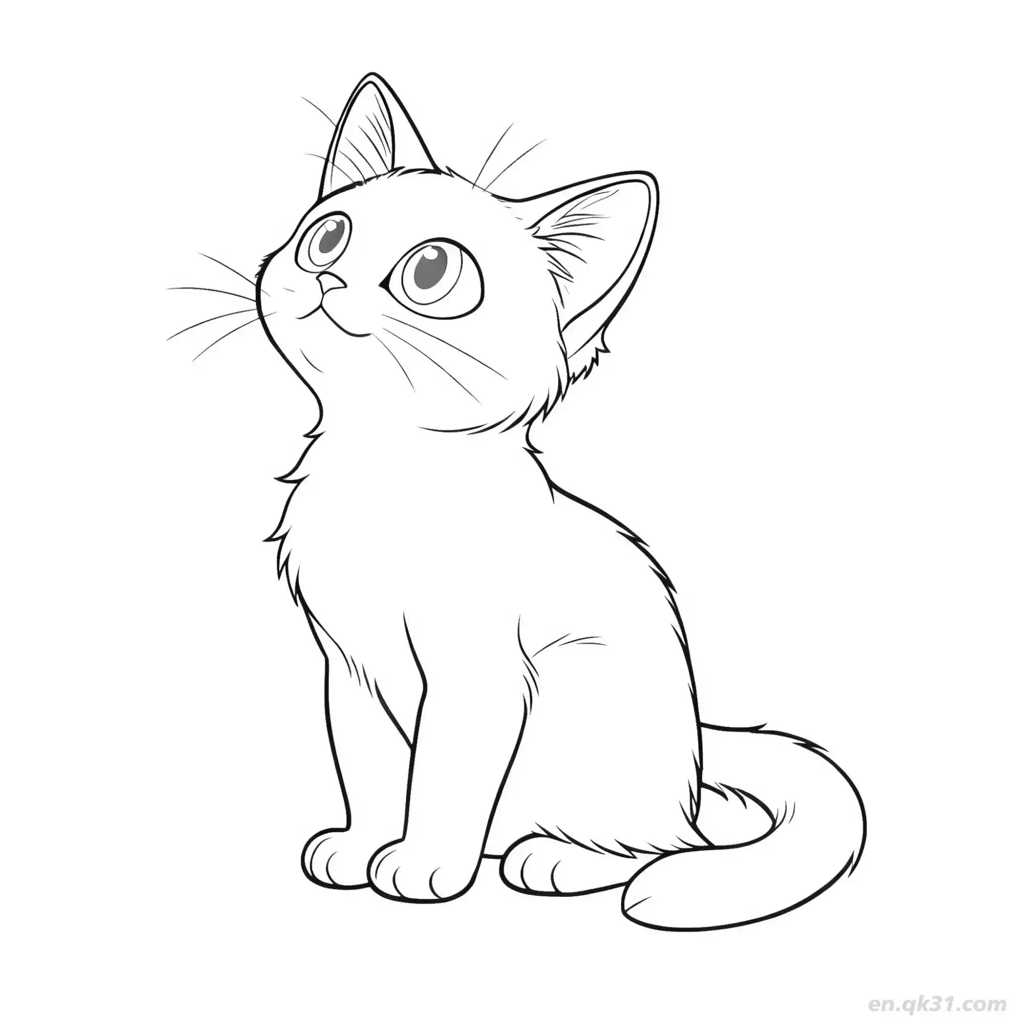 免费 猫 21简笔画 素描 涂鸦 - 免费可打印可爱猫 下载PDF 简笔画涂色页