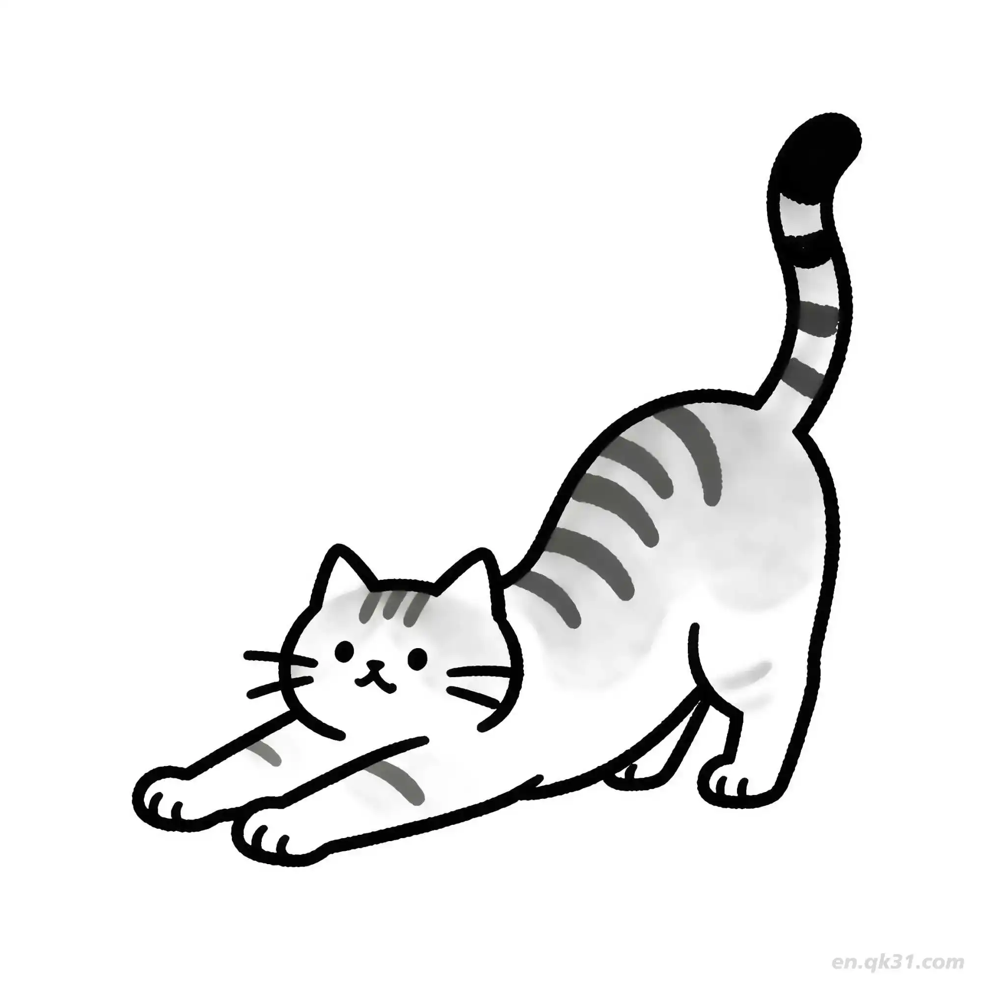 免费 猫 26简笔画 素描 涂鸦 - 免费可打印可爱猫 下载PDF 简笔画涂色页