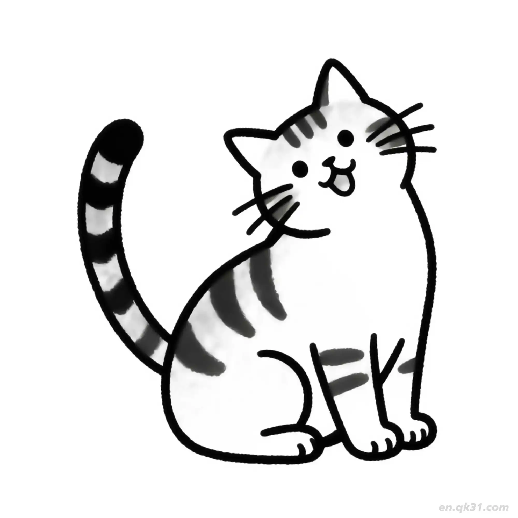 免费 猫 34简笔画 素描 涂鸦 - 免费可打印可爱猫 下载PDF 简笔画涂色页