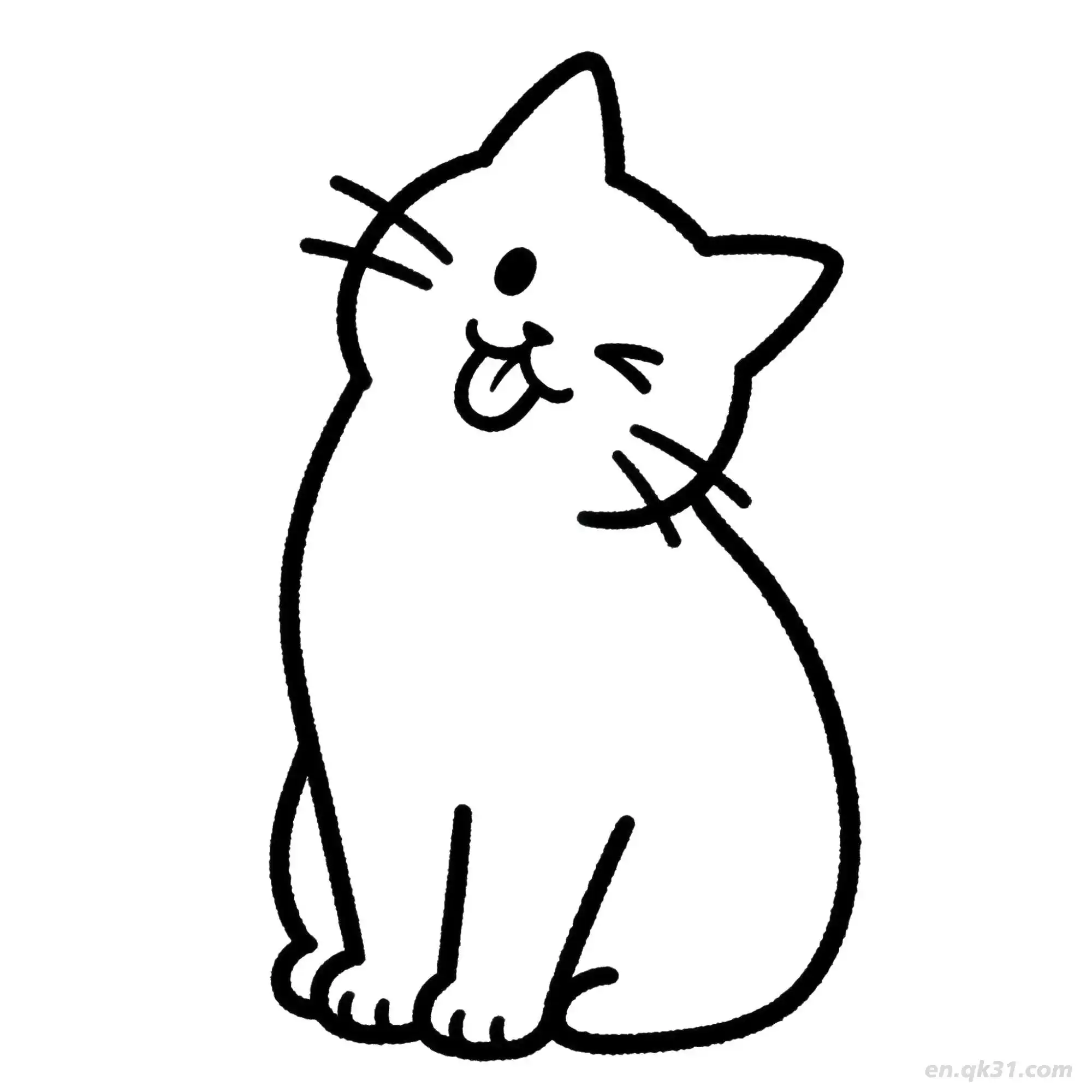 免费 猫 39简笔画 素描 涂鸦 - 免费可打印可爱猫 下载PDF 简笔画涂色页