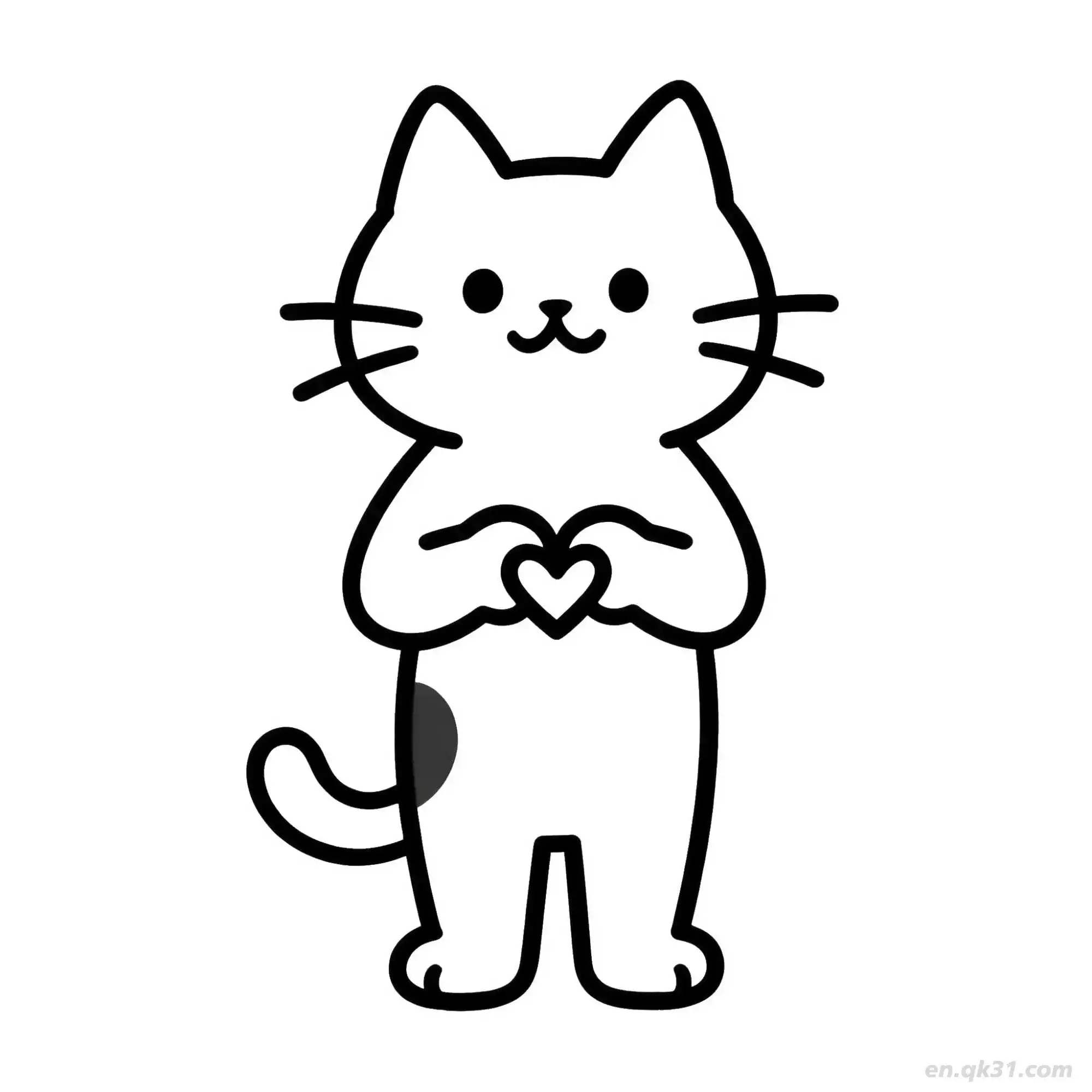 免费 猫 43简笔画 素描 涂鸦 - 免费可打印可爱猫 下载PDF 简笔画涂色页