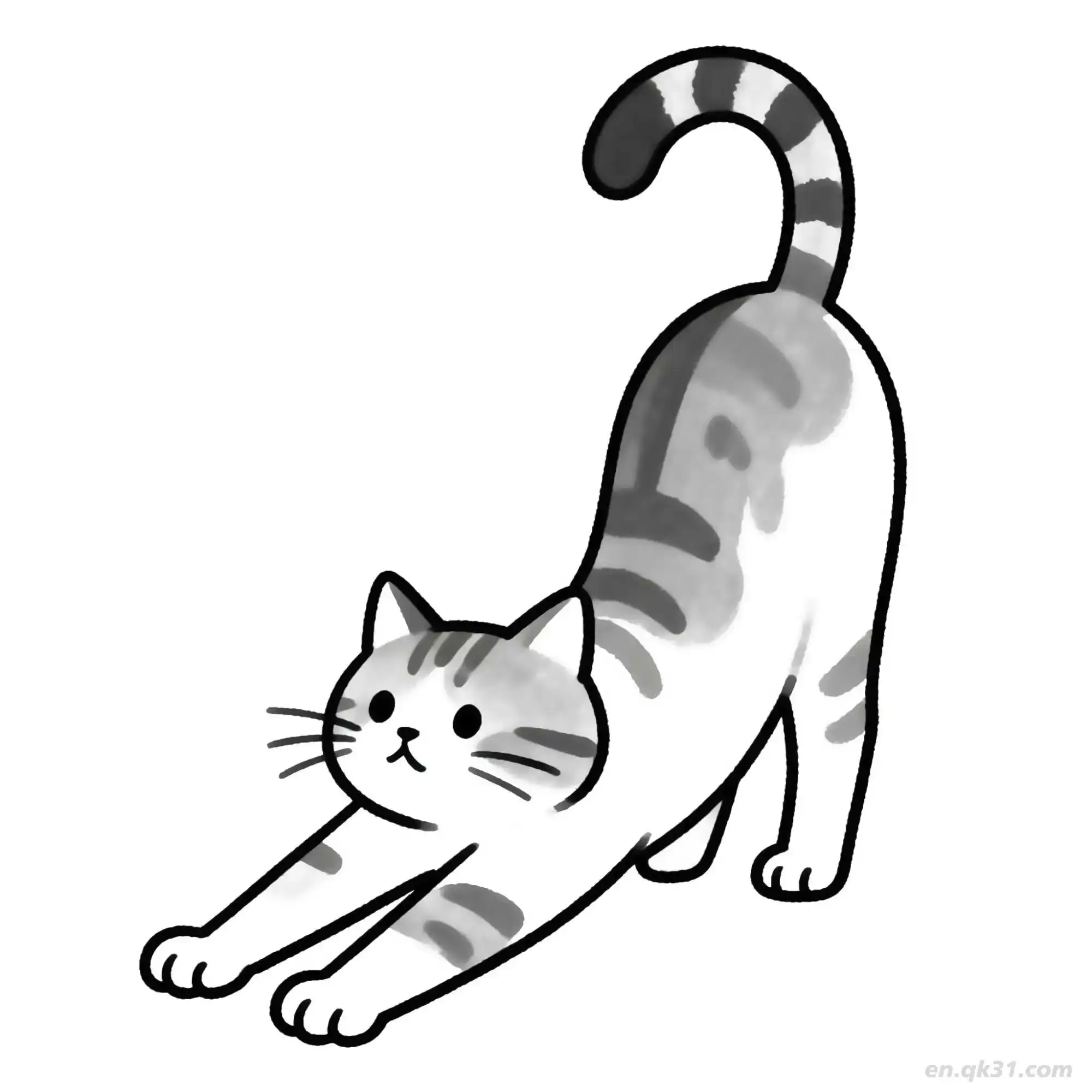 免费 猫 45简笔画 素描 涂鸦 - 免费可打印可爱猫 下载PDF 简笔画涂色页
