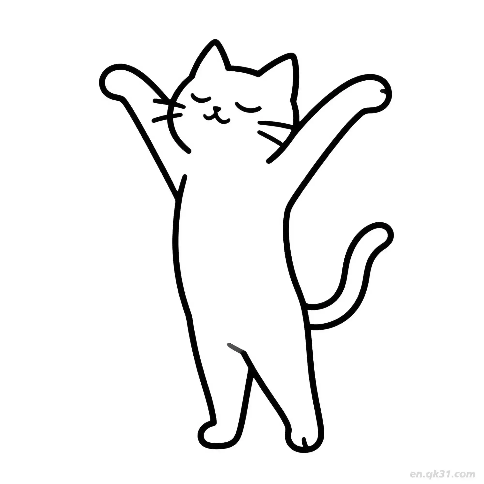 免费 猫 50简笔画 素描 涂鸦 - 免费可打印可爱猫 下载PDF 简笔画涂色页