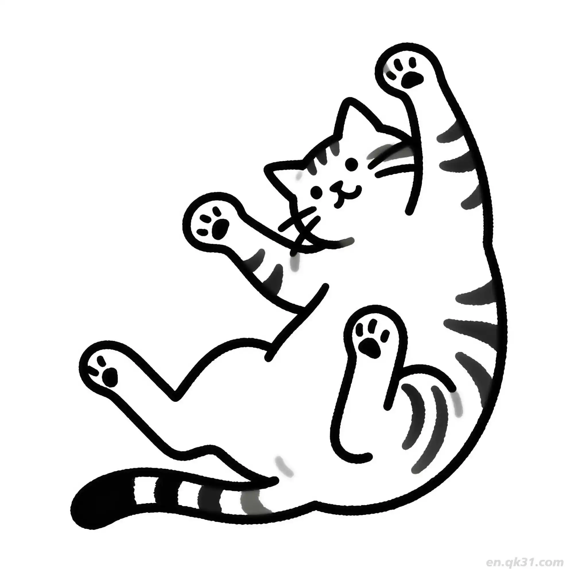 免费 猫 54简笔画 素描 涂鸦 - 免费可打印可爱猫 下载PDF 简笔画涂色页