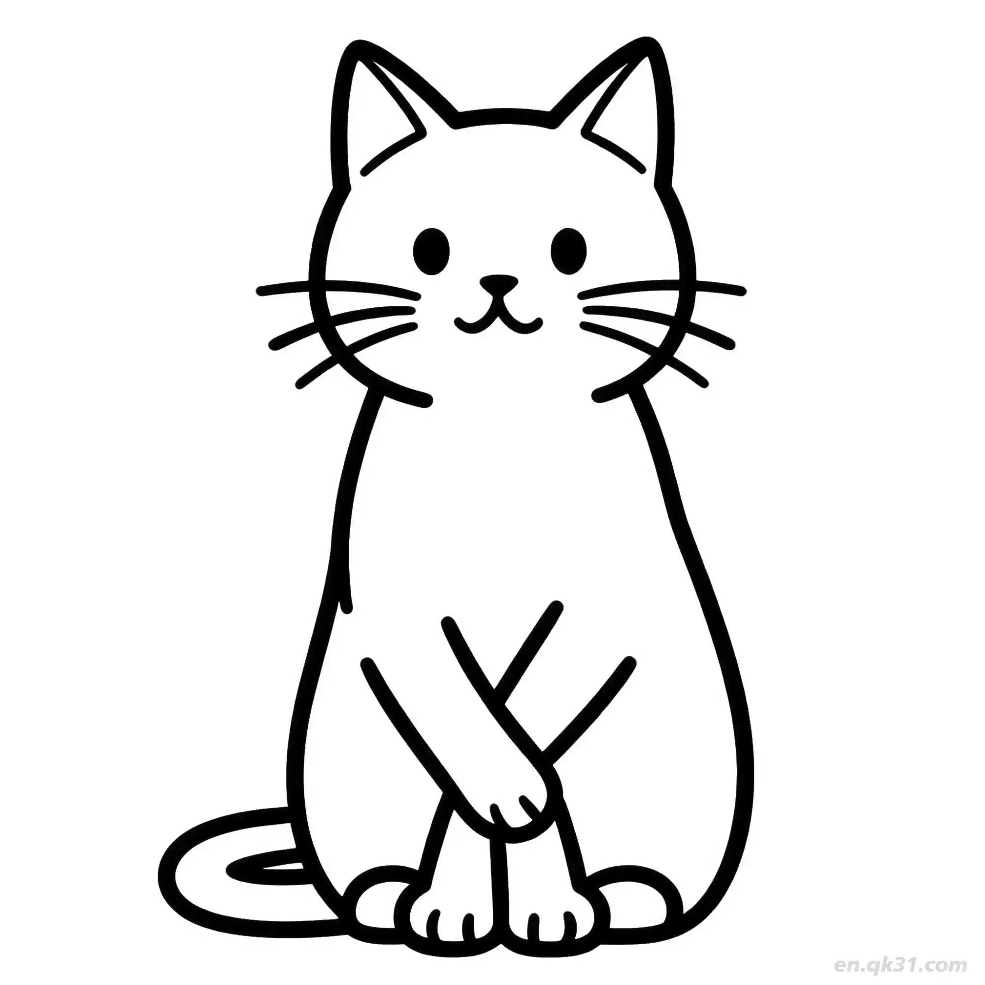 免费 猫 55简笔画 素描 涂鸦 - 免费可打印可爱猫 下载PDF 简笔画涂色页
