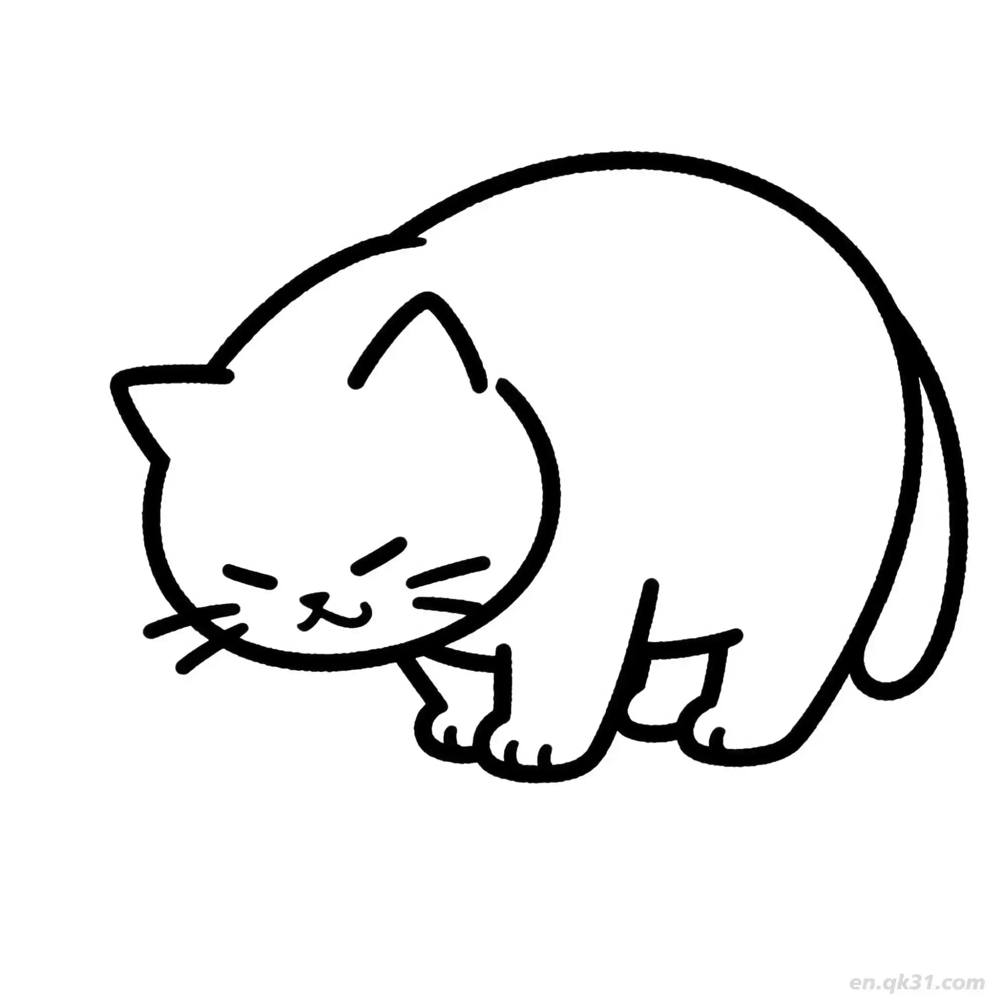 免费 猫 56简笔画 素描 涂鸦 - 免费可打印可爱猫 下载PDF 简笔画涂色页