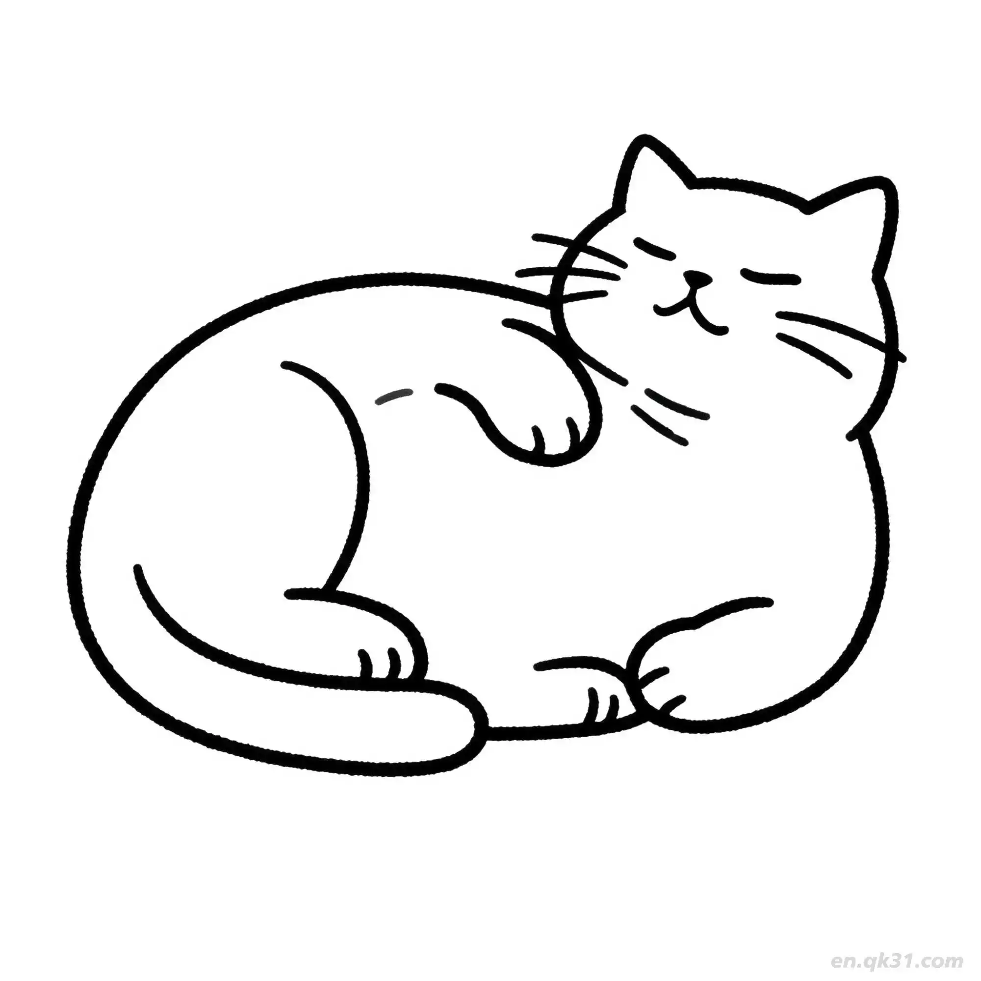 免费 猫 57简笔画 素描 涂鸦 - 免费可打印可爱猫 下载PDF 简笔画涂色页