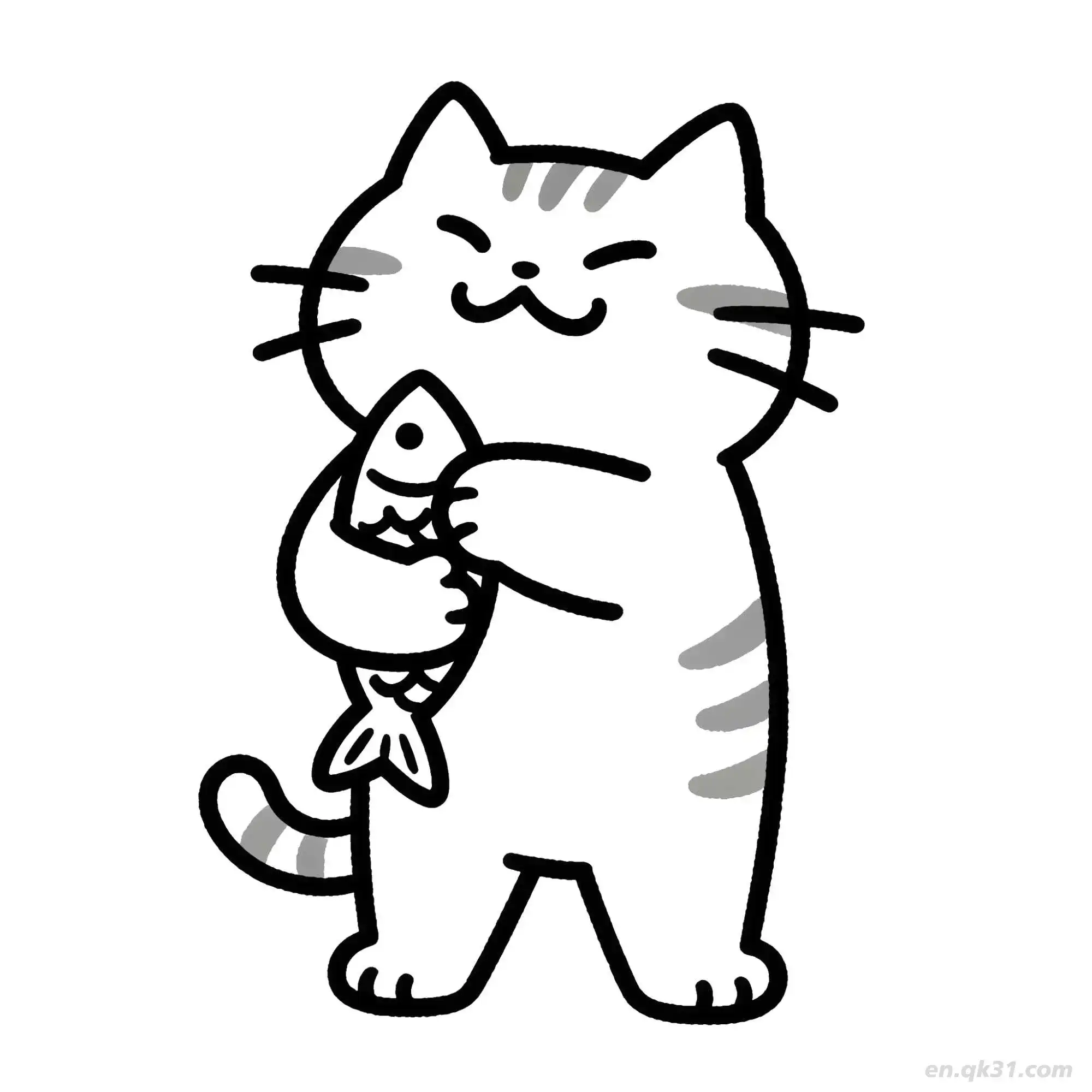 免费 猫 58简笔画 素描 涂鸦 - 免费可打印可爱猫 下载PDF 简笔画涂色页