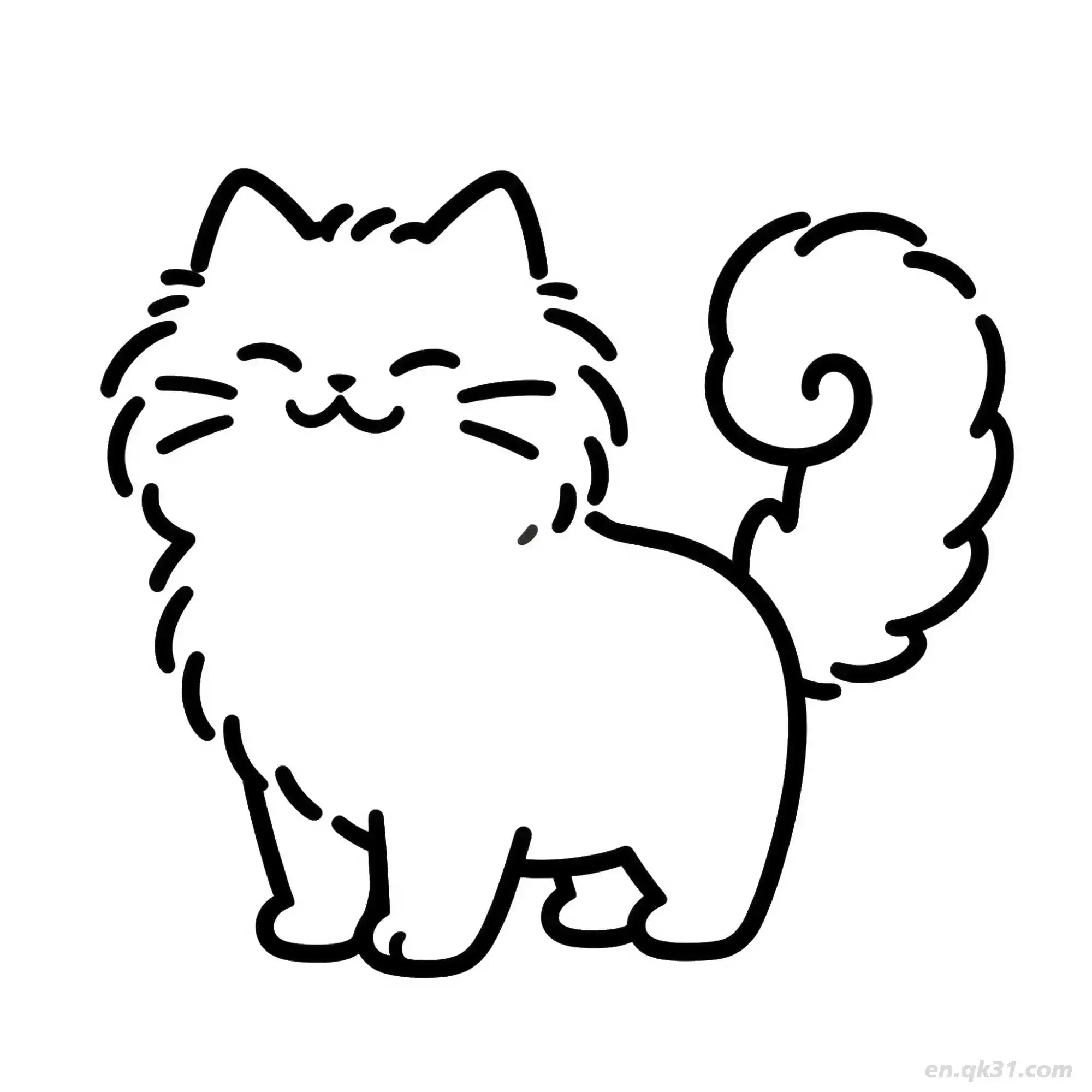 免费 猫 60简笔画 素描 涂鸦 - 免费可打印可爱猫 下载PDF 简笔画涂色页