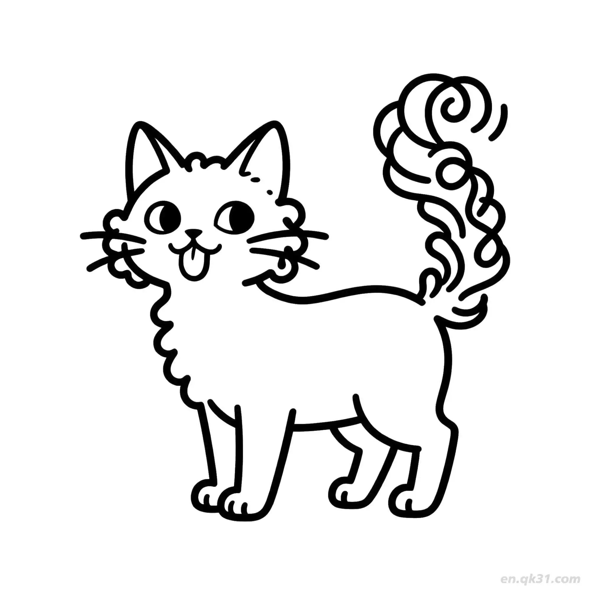 免费 猫 62简笔画 素描 涂鸦 - 免费可打印可爱猫 下载PDF 简笔画涂色页