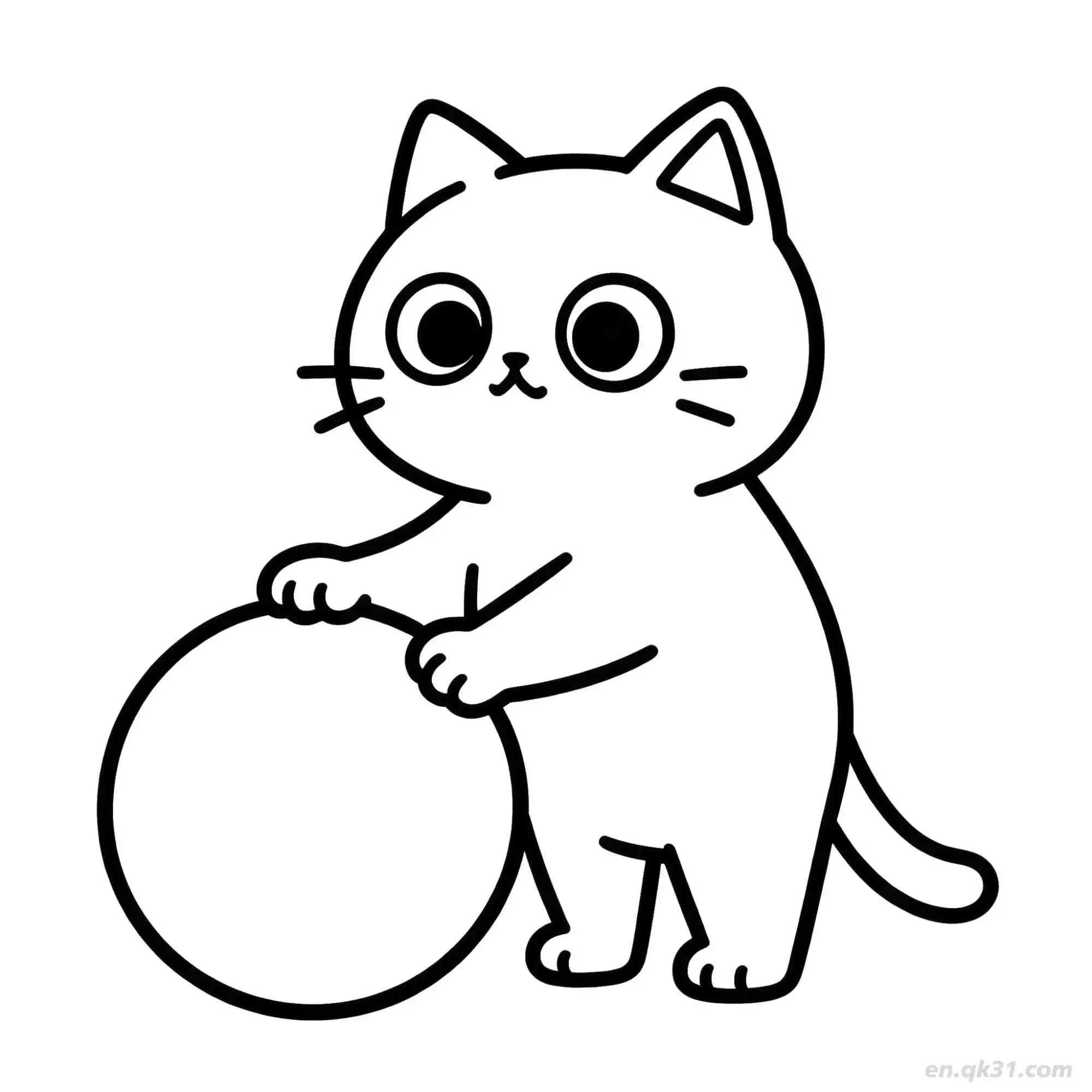 免费 猫 67简笔画 素描 涂鸦 - 免费可打印可爱猫 下载PDF 简笔画涂色页