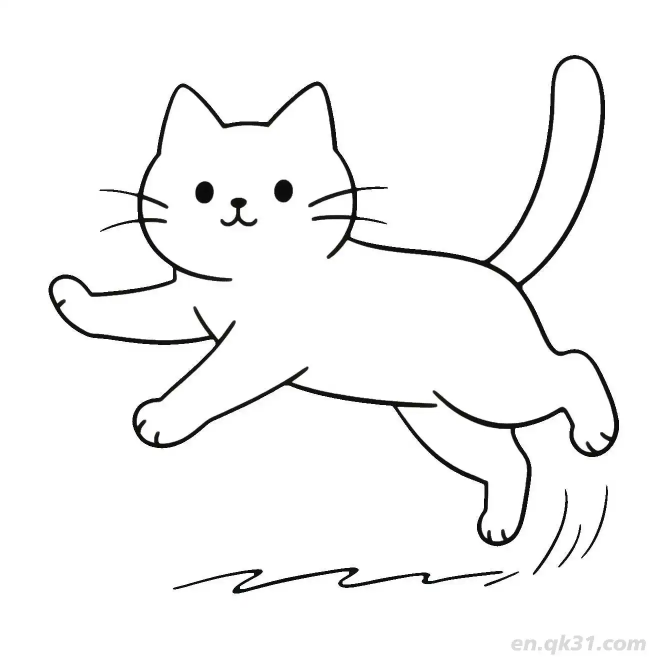 免费 猫 69简笔画 素描 涂鸦 - 免费可打印可爱猫 下载PDF 简笔画涂色页