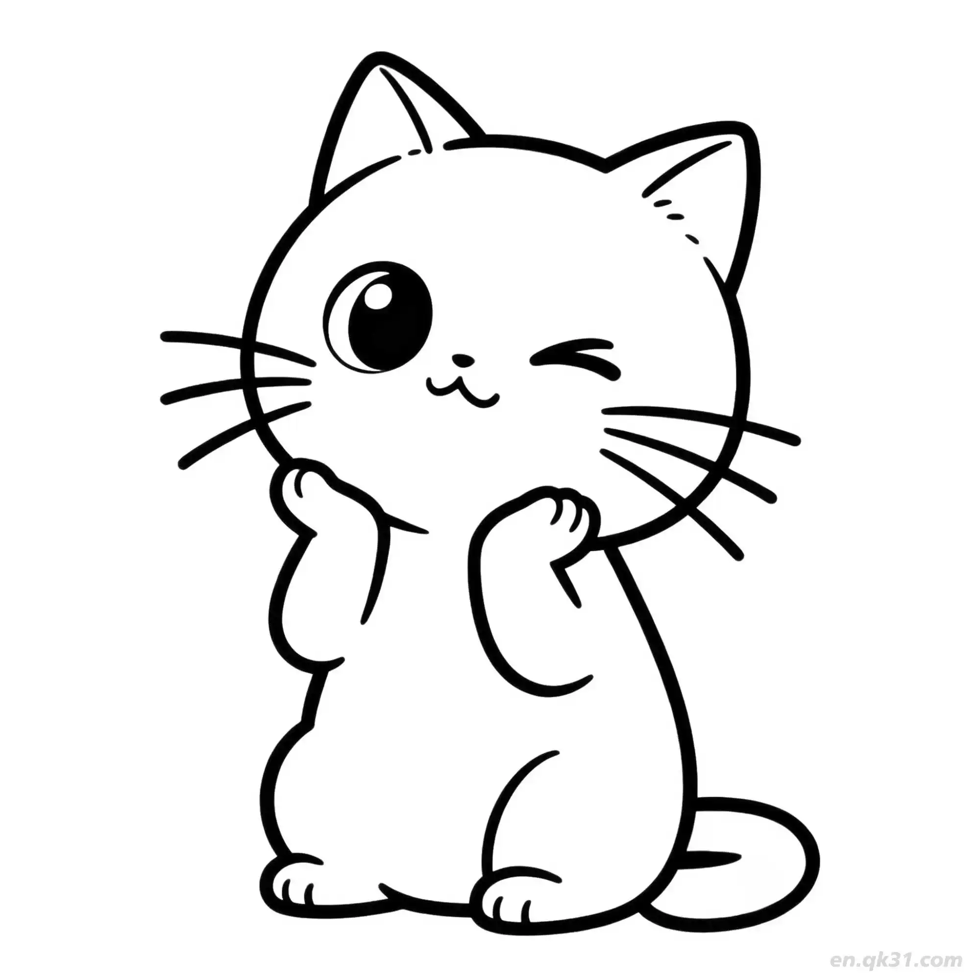 免费 猫 71简笔画 素描 涂鸦 - 免费可打印可爱猫 下载PDF 简笔画涂色页