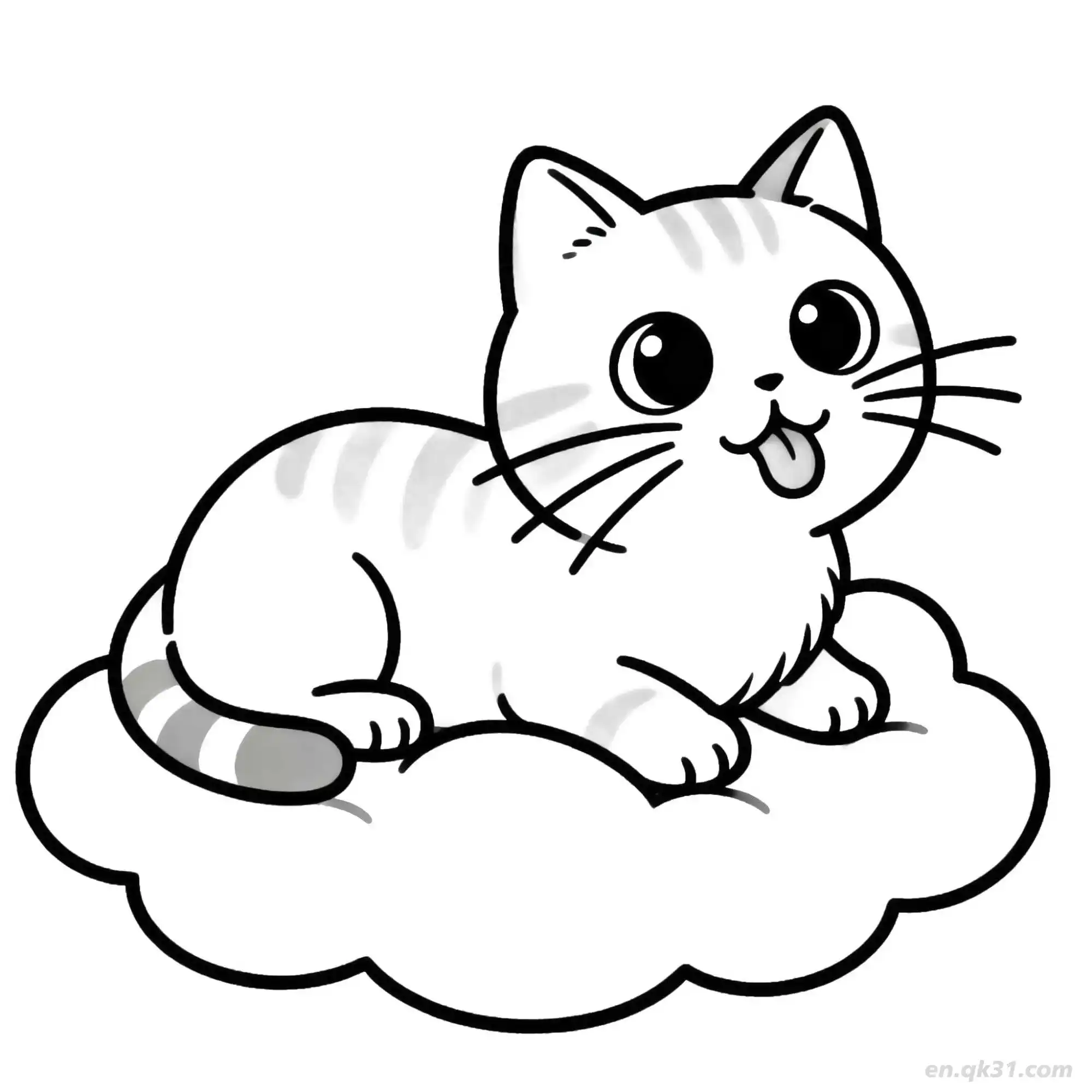 免费 猫 73简笔画 素描 涂鸦 - 免费可打印可爱猫 下载PDF 简笔画涂色页