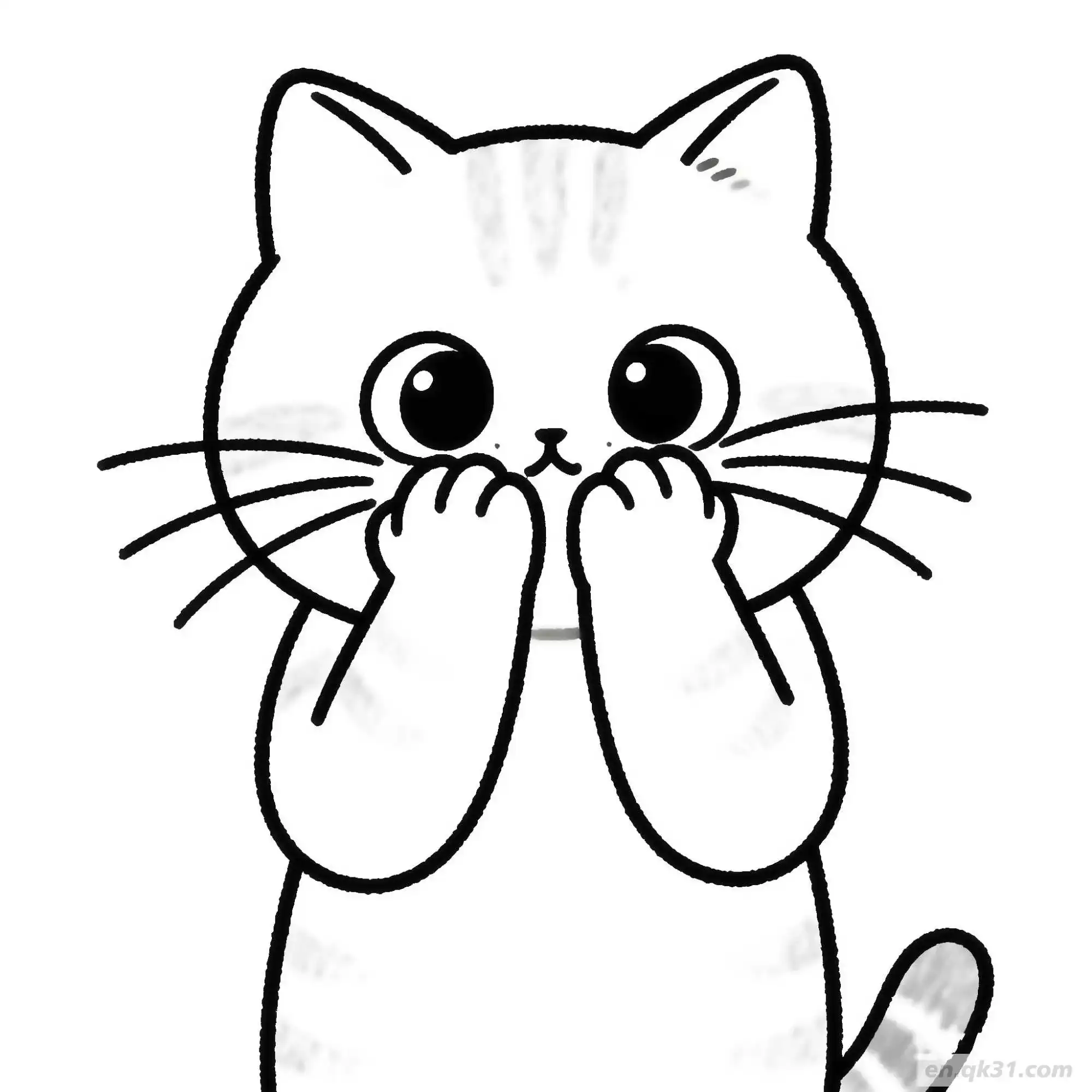 免费 猫 76简笔画 素描 涂鸦 - 免费可打印可爱猫 下载PDF 简笔画涂色页