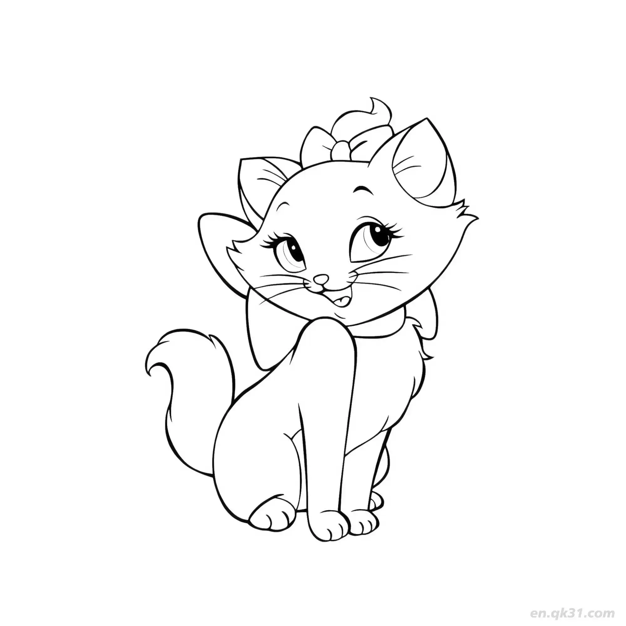 免费 猫 9简笔画 素描 涂鸦 - 免费可打印可爱猫 下载PDF 简笔画涂色页