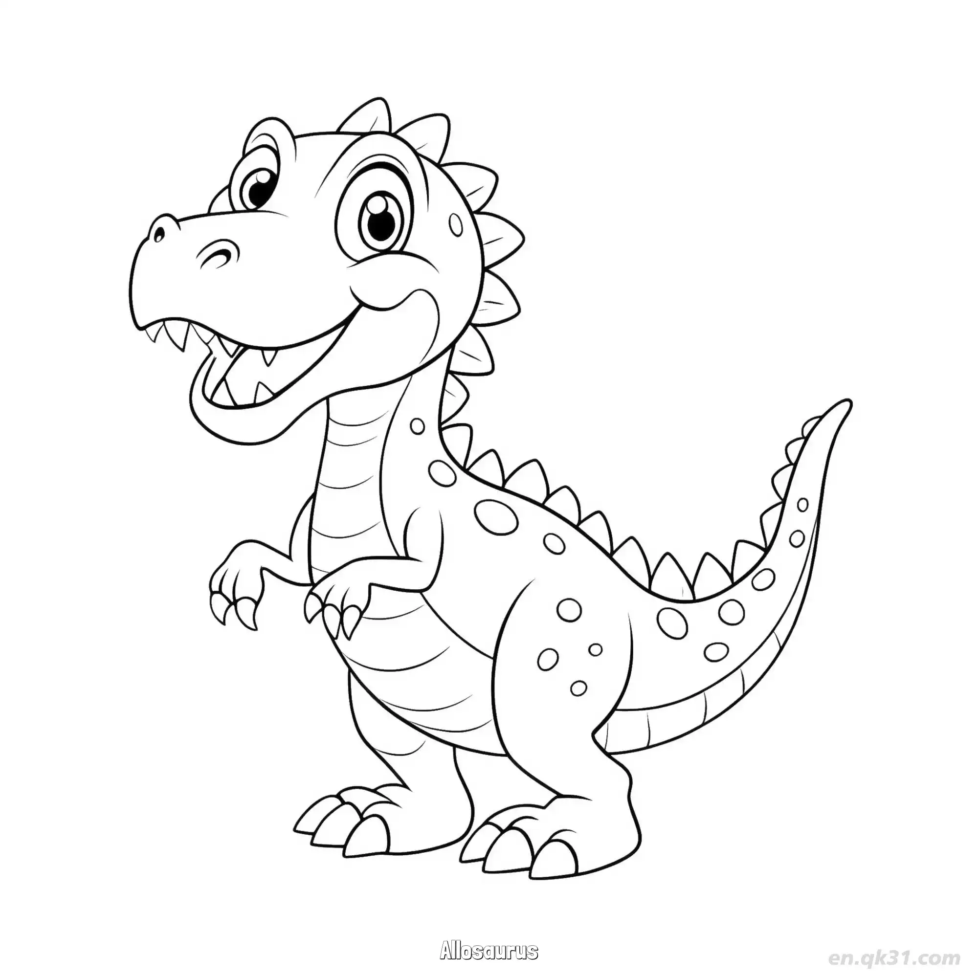 免费 异特龙 简笔画 素描 涂鸦 - 免费可打印 恐龙简笔画 下载PDF 简笔画涂色页