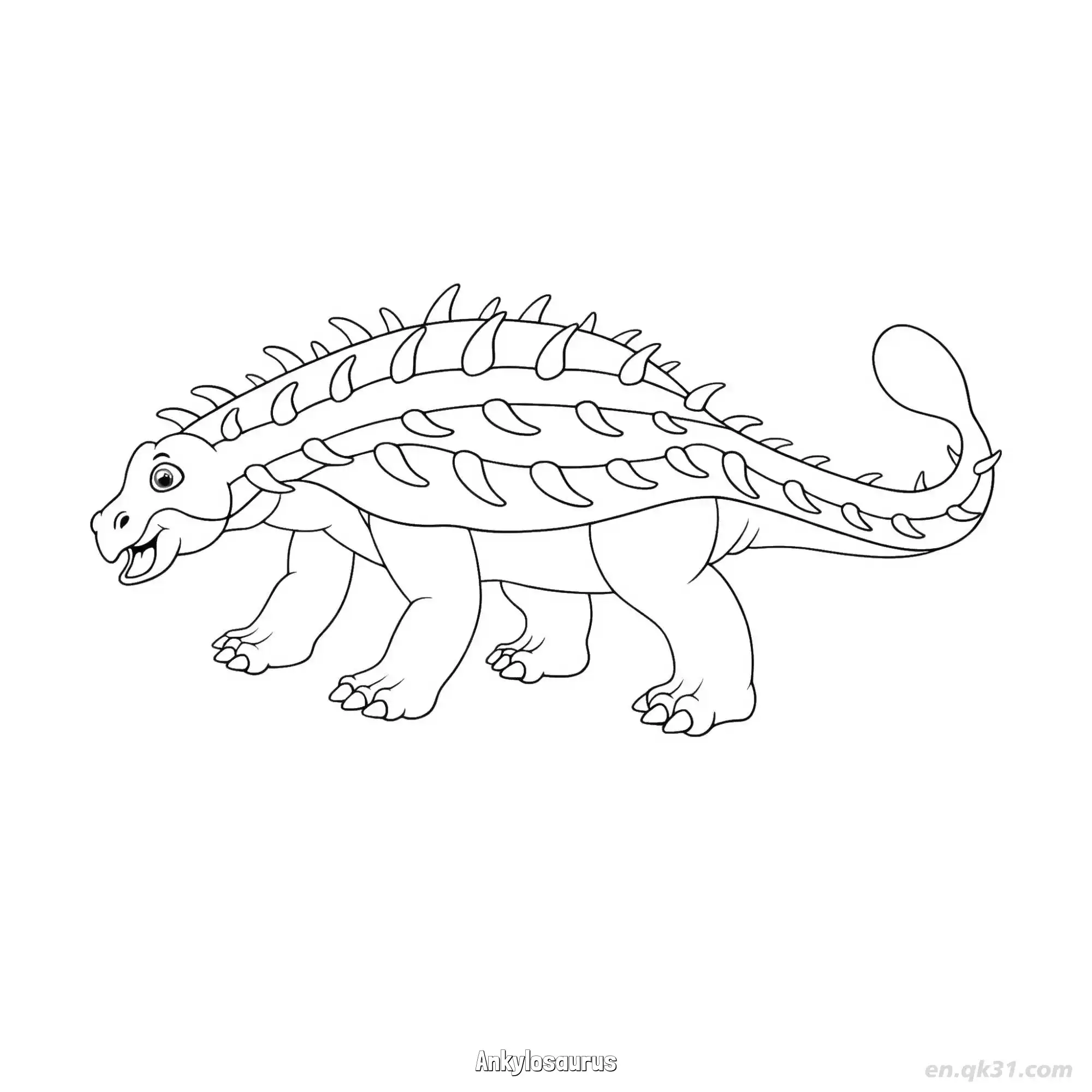 免费 甲龙 简笔画 素描 涂鸦 - 免费可打印 恐龙简笔画 下载PDF 简笔画涂色页