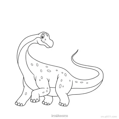 腕龙 4简笔画 素描 涂鸦 - 免费可打印 恐龙简笔画 下载PDF – 免费可打印简笔画涂色画
