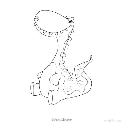 卡通恐龙 2简笔画 素描 涂鸦 - 免费可打印 恐龙简笔画 下载PDF – 免费可打印简笔画涂色画