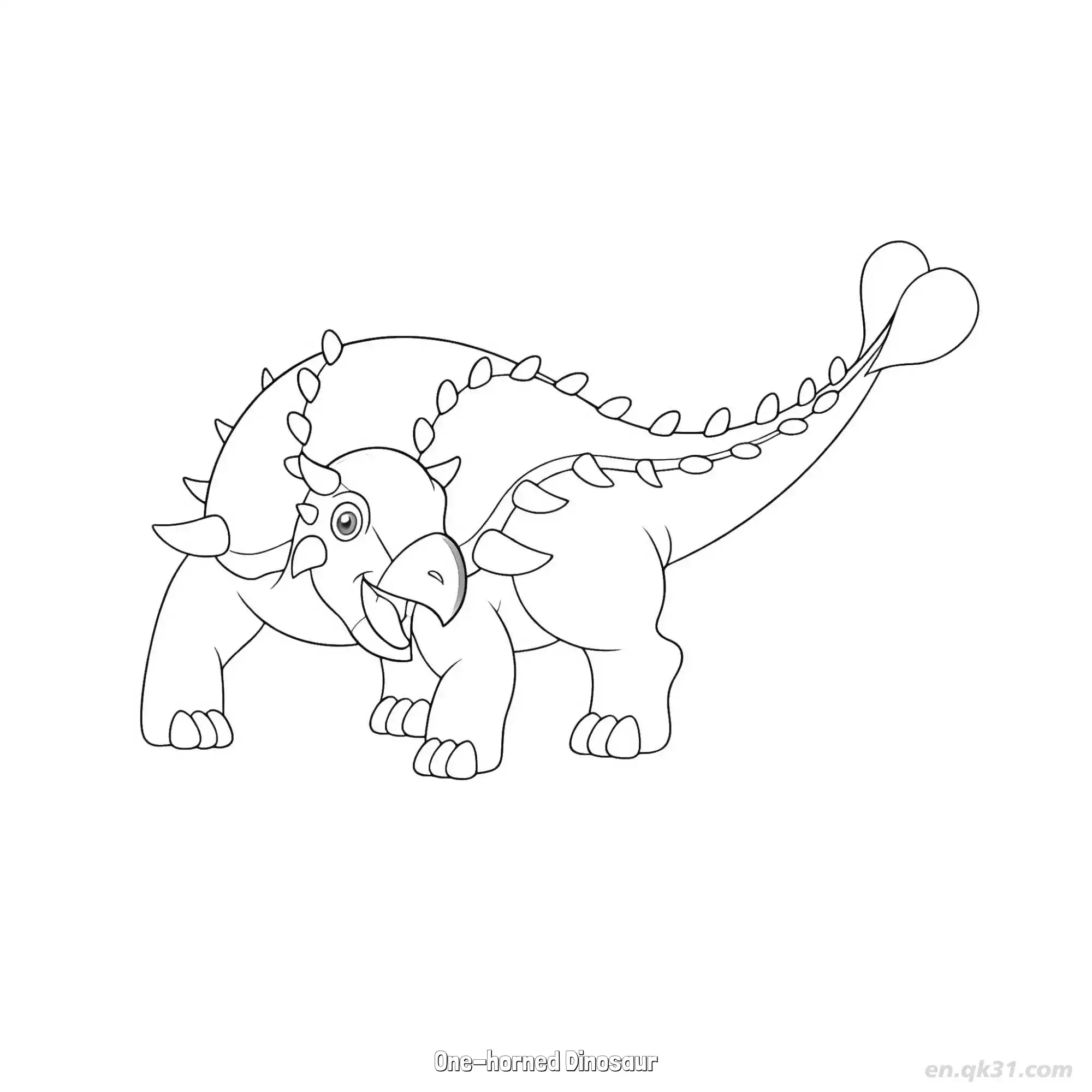 免费 独角恐龙 简笔画 素描 涂鸦 - 免费可打印 恐龙简笔画 下载PDF 简笔画涂色页