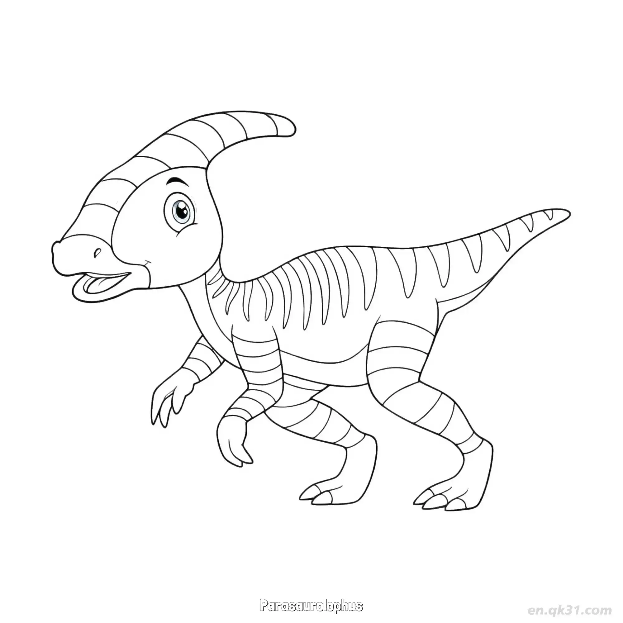 免费 副栉龙 2简笔画 素描 涂鸦 - 免费可打印 恐龙简笔画 下载PDF 简笔画涂色页