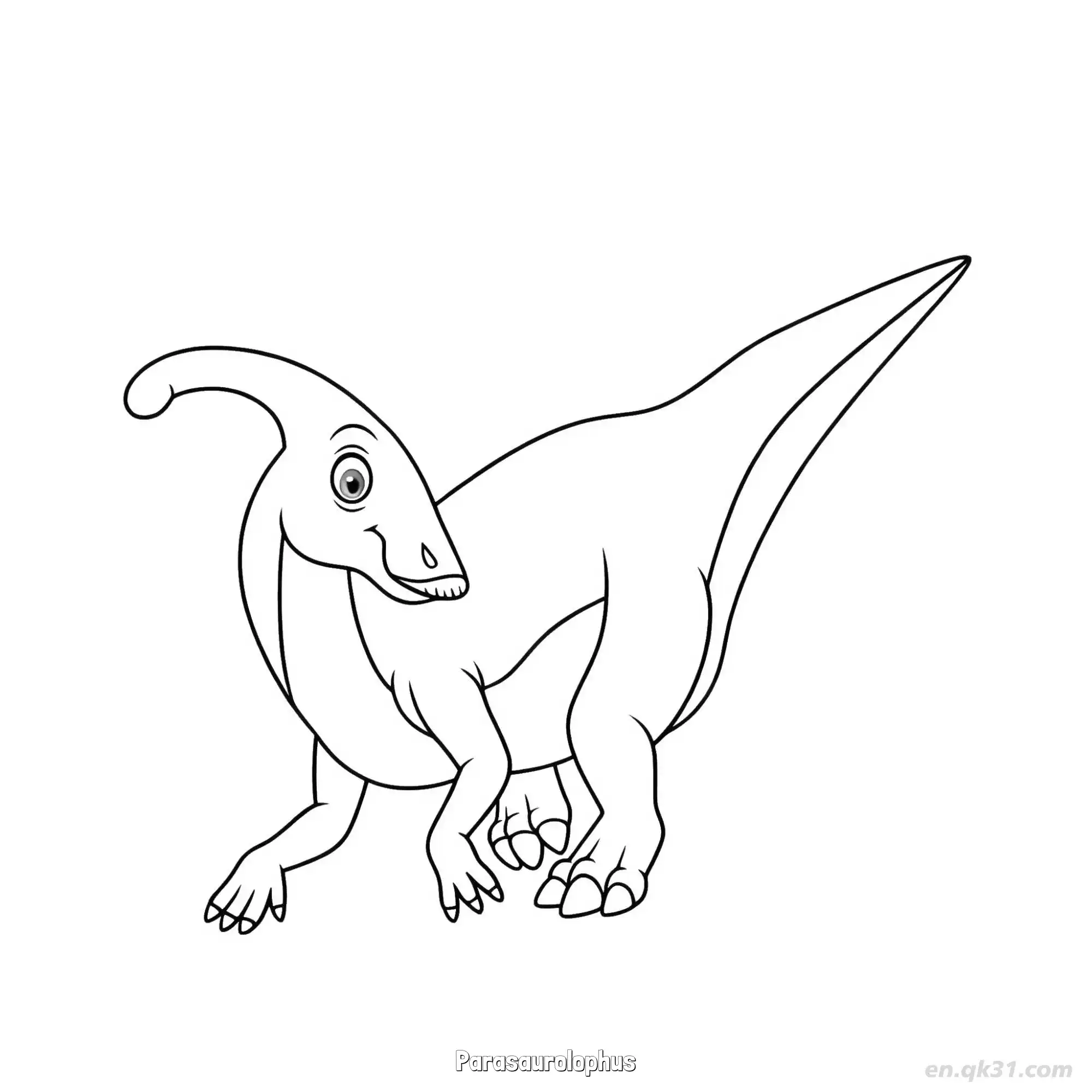 免费 副栉龙 5简笔画 素描 涂鸦 - 免费可打印 恐龙简笔画 下载PDF 简笔画涂色页
