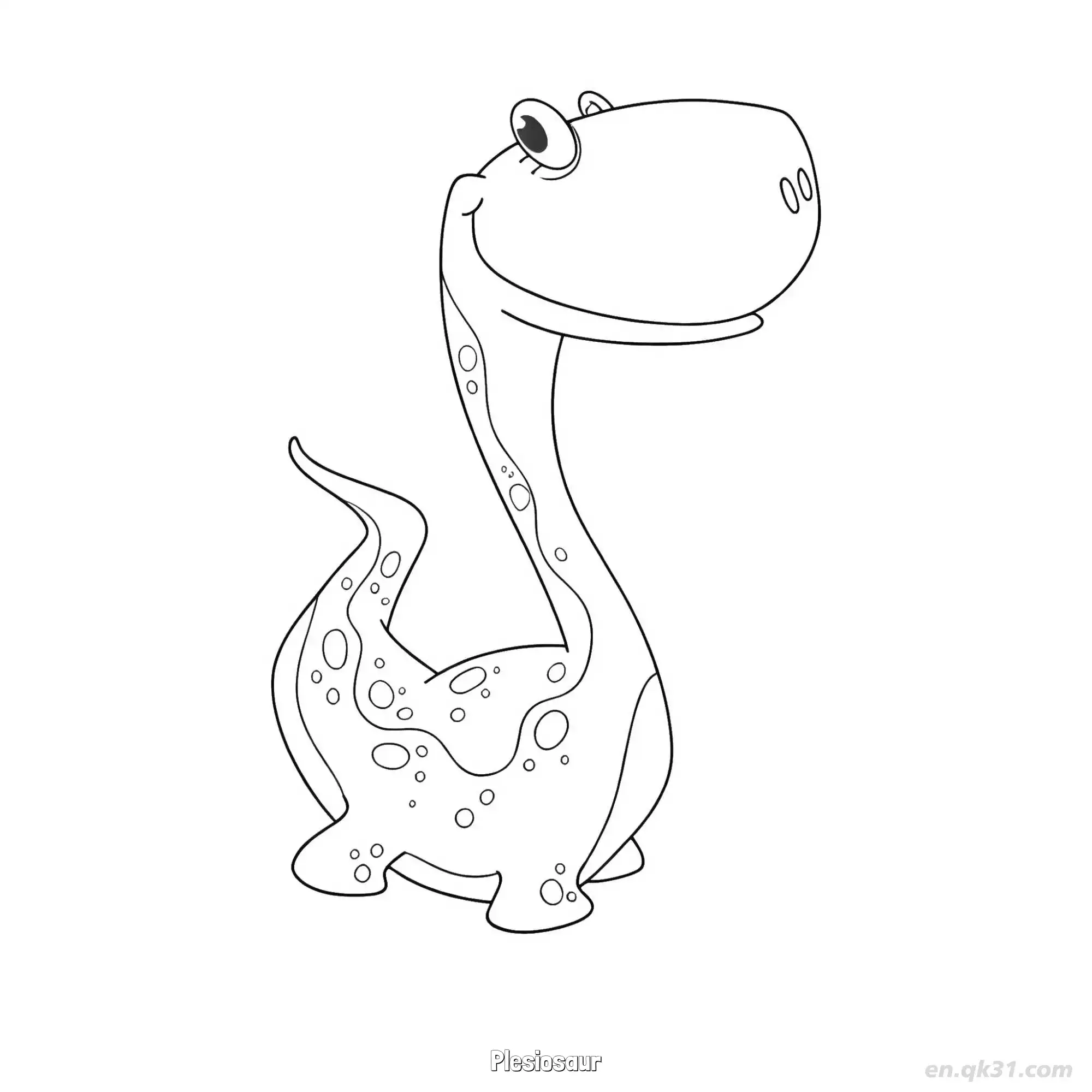 免费 蛇颈龙 简笔画 素描 涂鸦 - 免费可打印 恐龙简笔画 下载PDF 简笔画涂色页