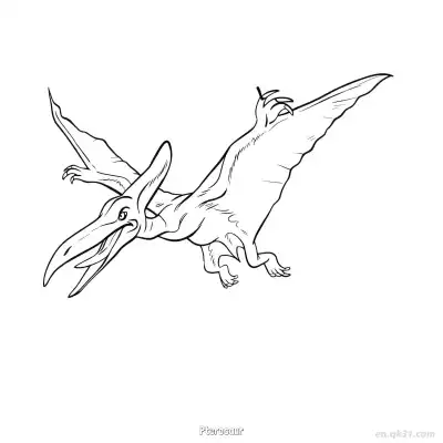 翼龙 3简笔画 素描 涂鸦 - 免费可打印 恐龙简笔画 下载PDF – 免费可打印简笔画涂色画