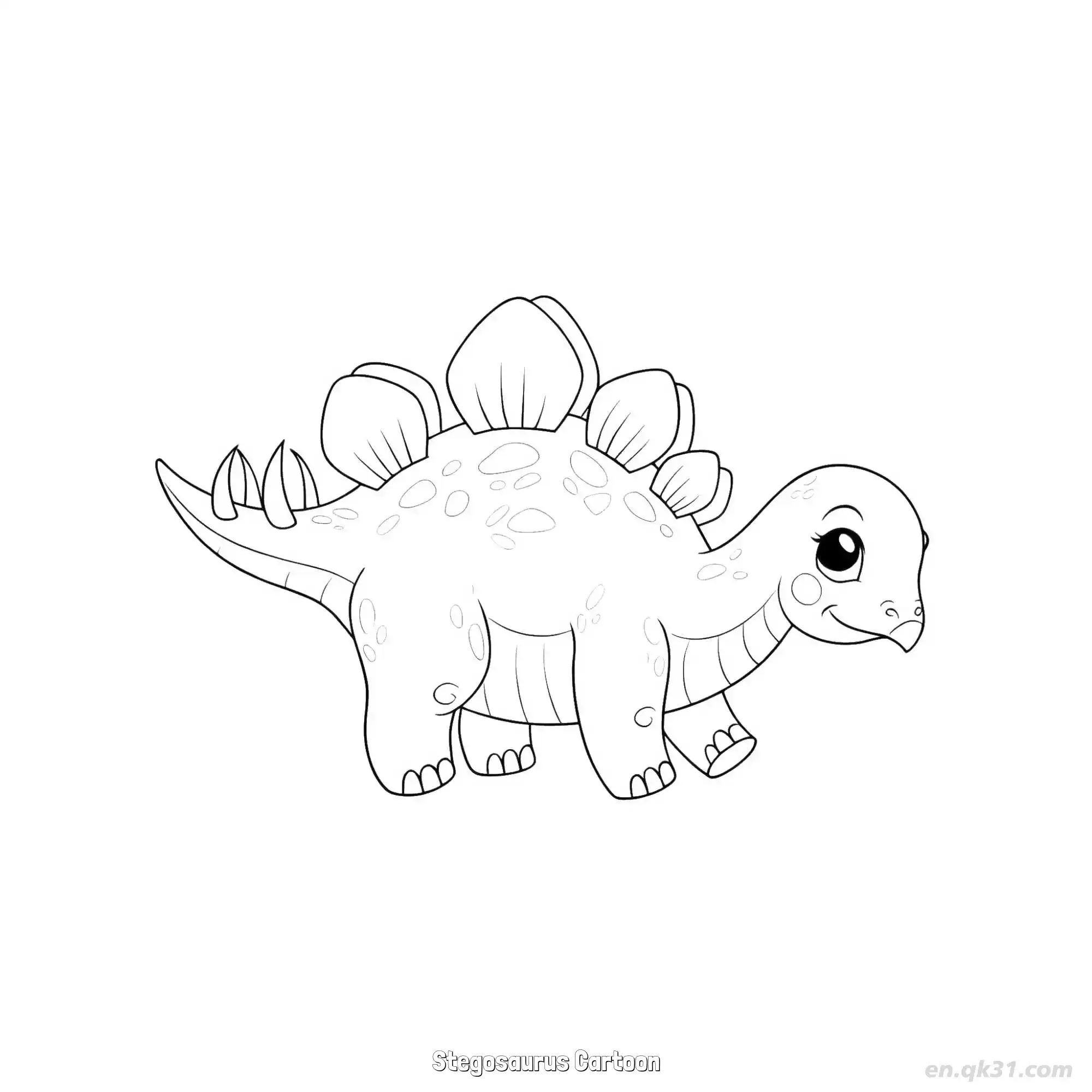免费 卡通剑龙 简笔画 素描 涂鸦 - 免费可打印 恐龙简笔画 下载PDF 简笔画涂色页