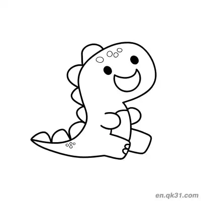 幼儿超简单霸王龙涂色页 – 免费可打印简笔画涂色画
