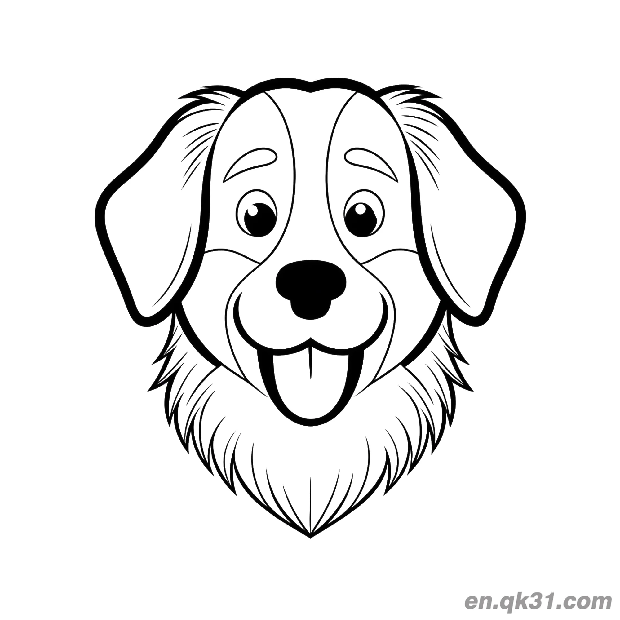 免费 伯恩山犬头部特写简笔画涂色页 简笔画涂色页