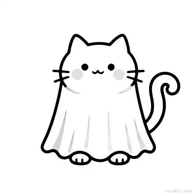 万圣节猫 12简笔画 素描 涂鸦 - 免费可打印可爱猫 下载PDF – 免费可打印简笔画涂色画
