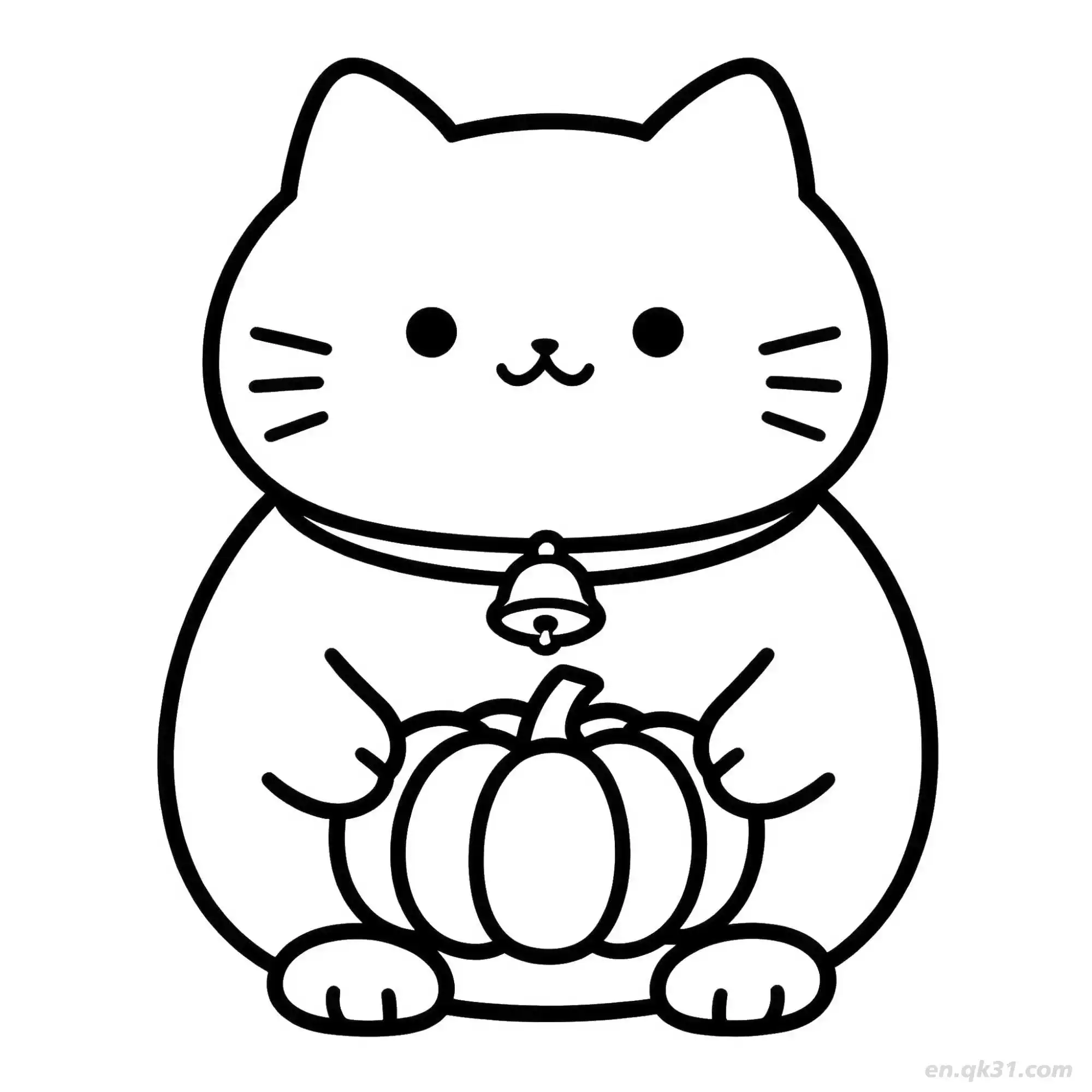 免费 万圣节猫 14简笔画 素描 涂鸦 - 免费可打印可爱猫 下载PDF 简笔画涂色页