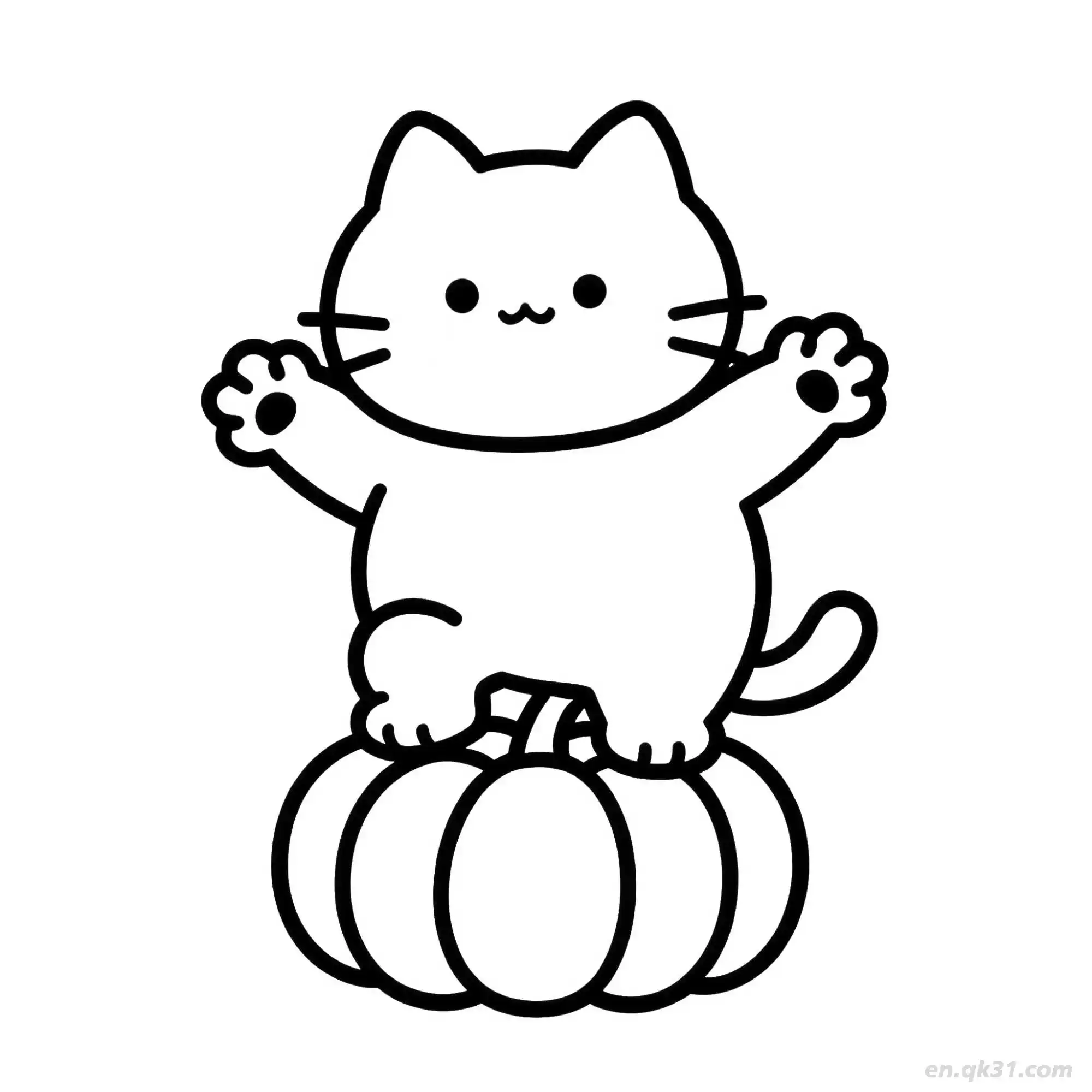 免费 万圣节猫 15简笔画 素描 涂鸦 - 免费可打印可爱猫 下载PDF 简笔画涂色页